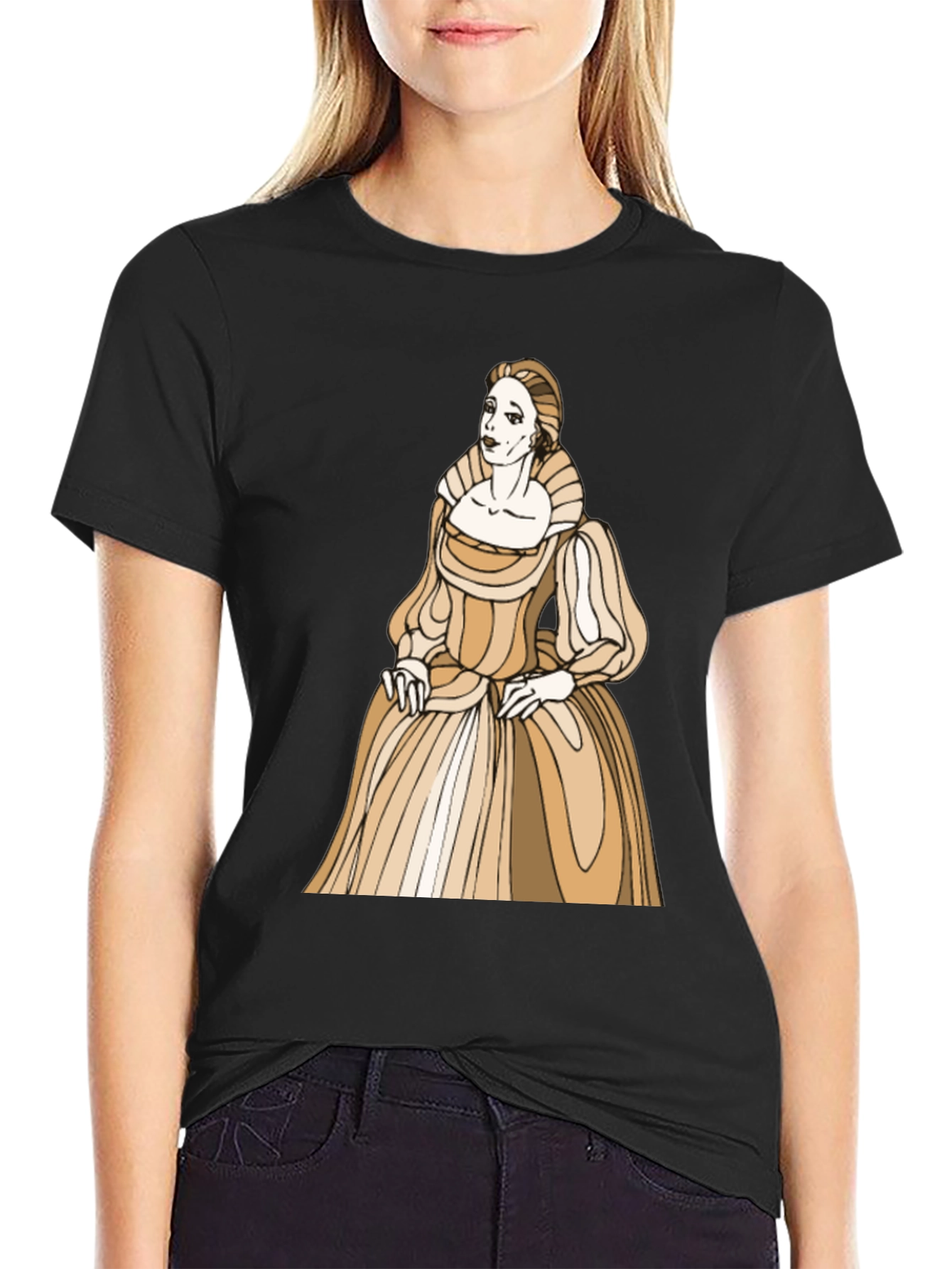 Camiseta Negra con Diseño de Época