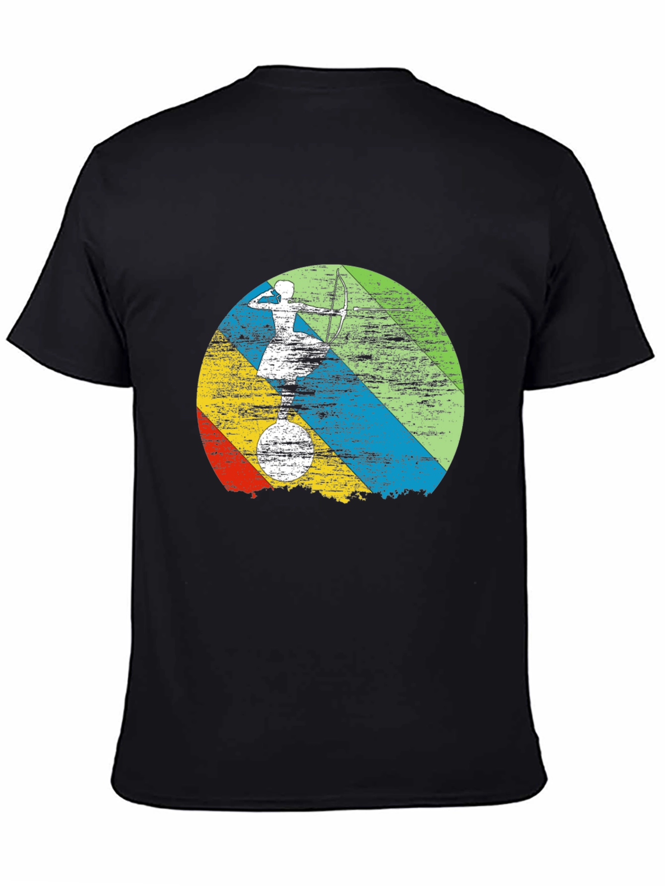 Camiseta Negra con Diseño de Arquero Vintage