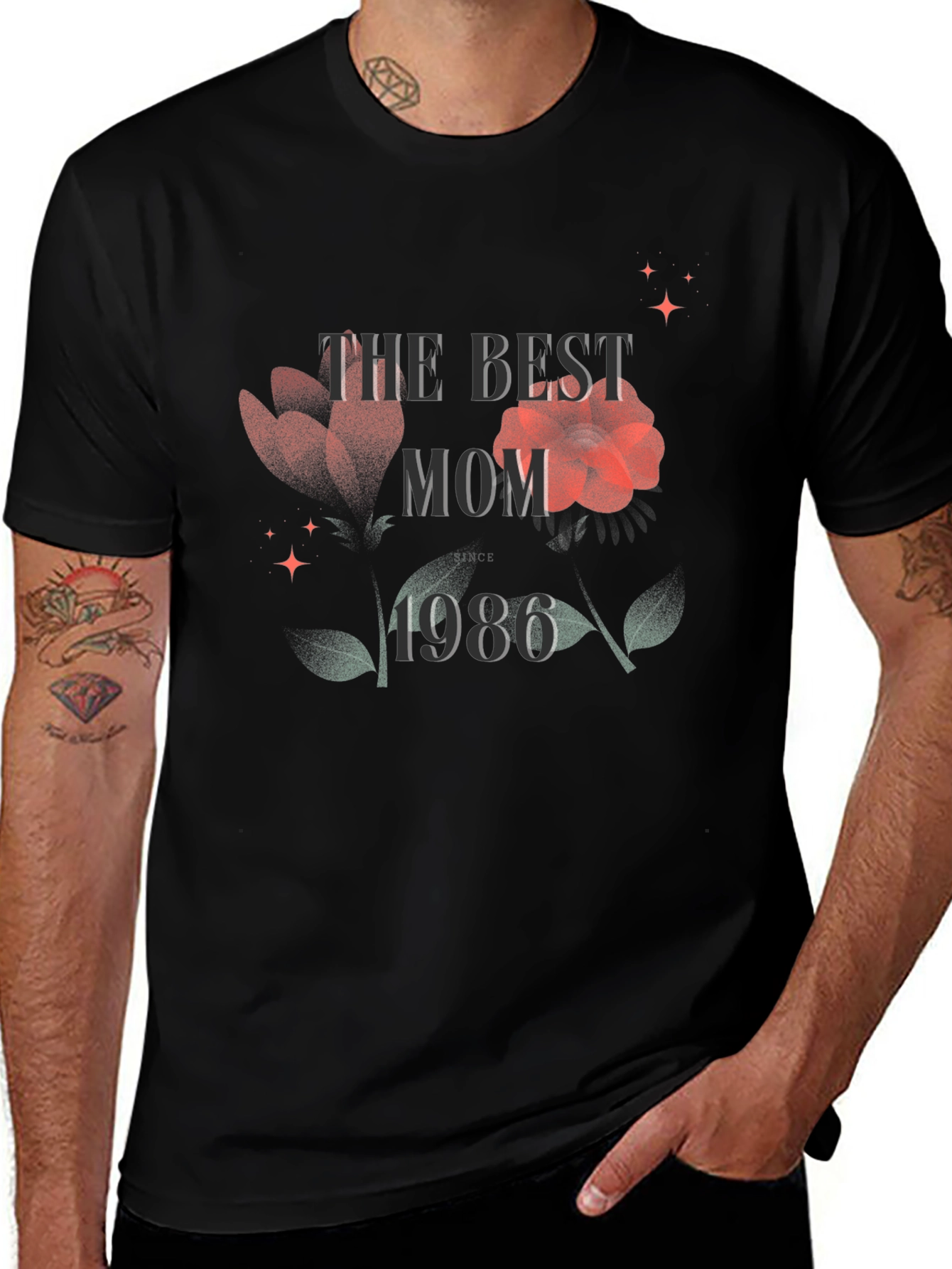 Camiseta La Mejor Mamá 1986 - Diseño Floral