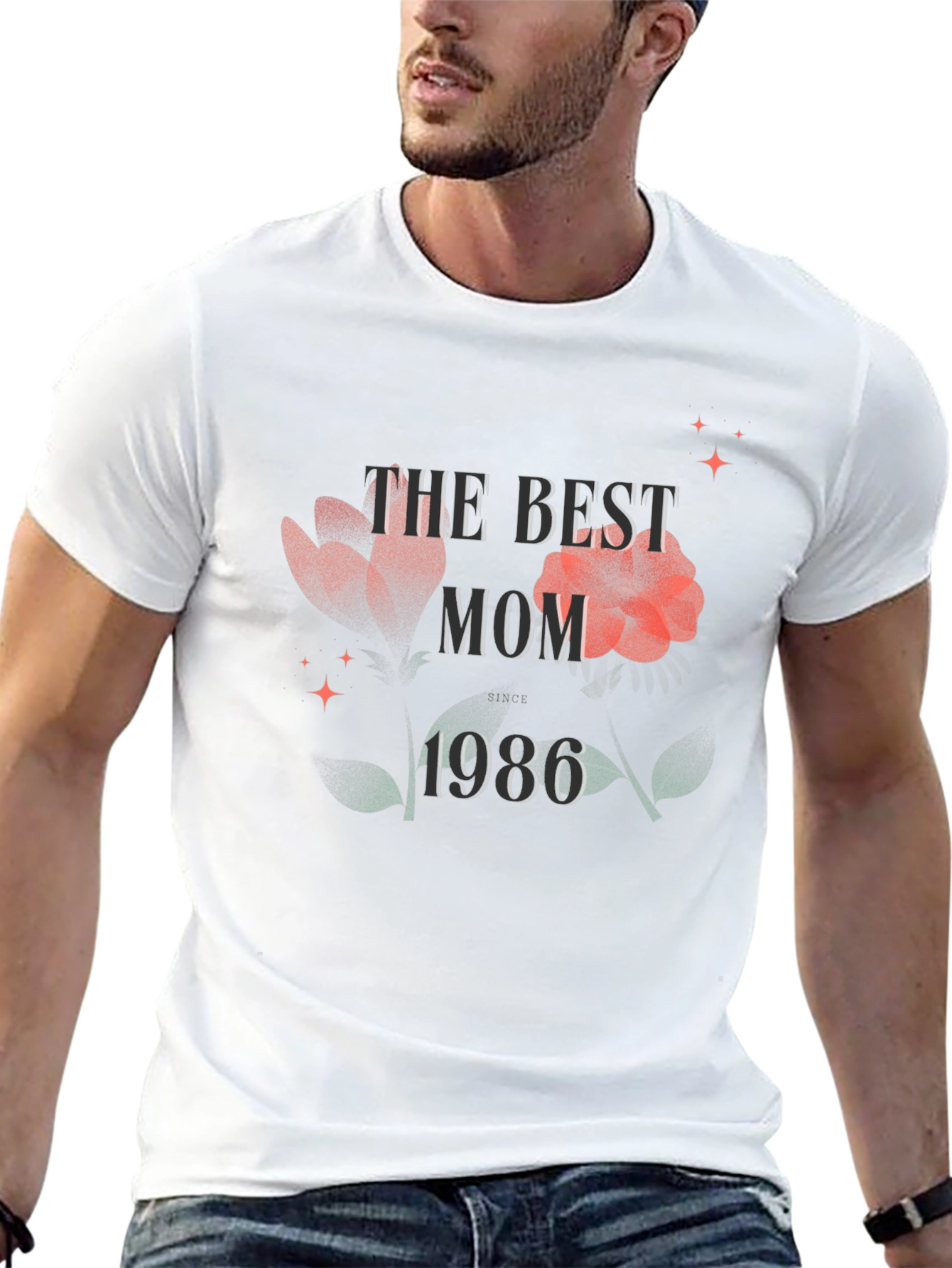 Camiseta La Mejor Mamá 1986 - Diseño Floral