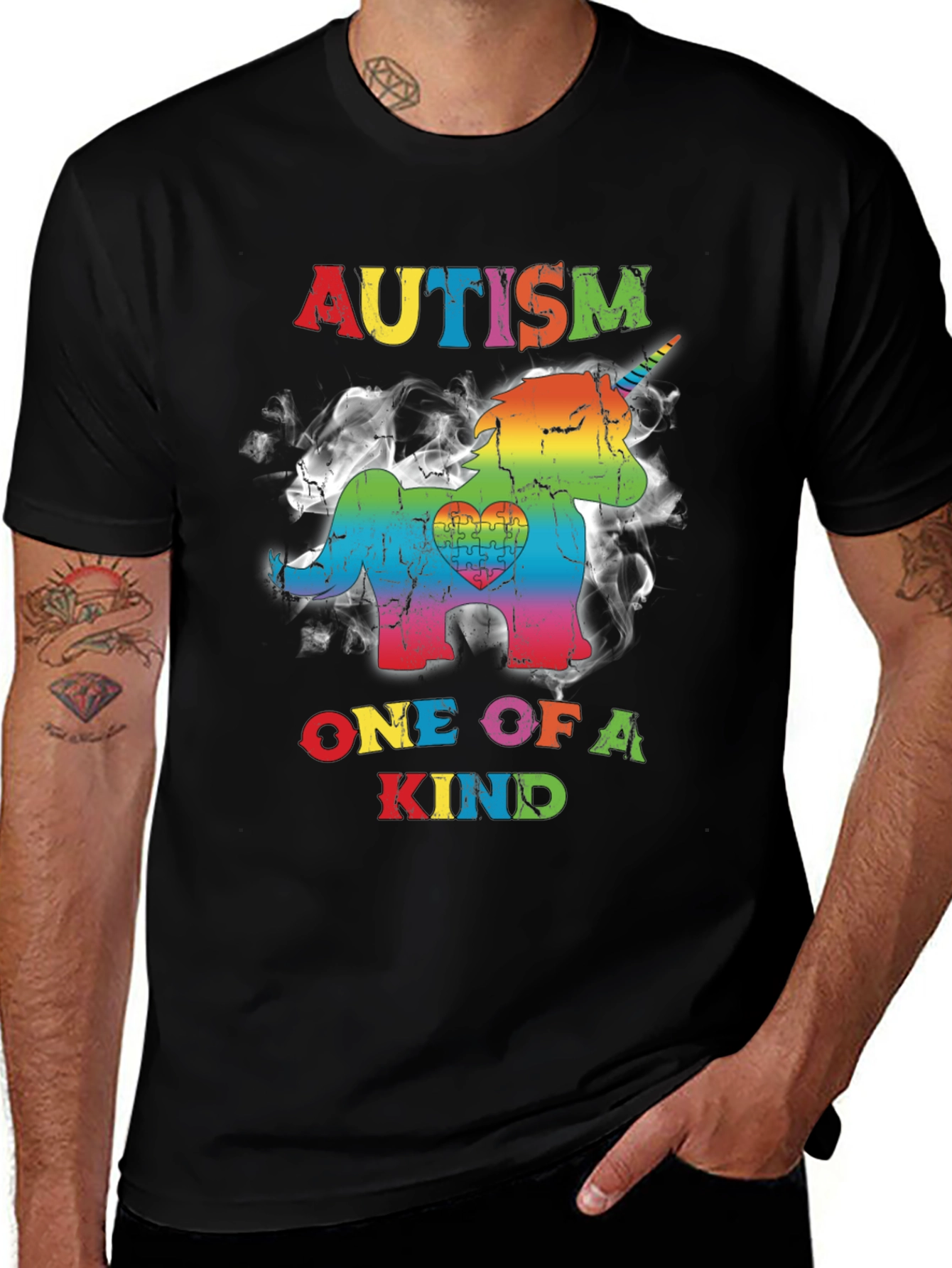 Camiseta Autism Unicornio Rainbow