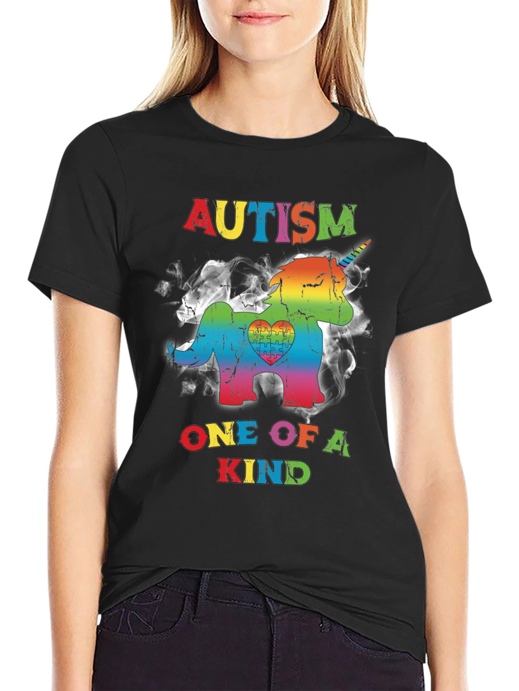 Camiseta Autism Unicornio Rainbow