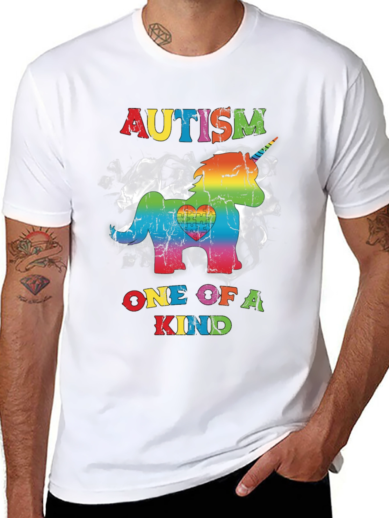 Camiseta Autism Unicornio Rainbow