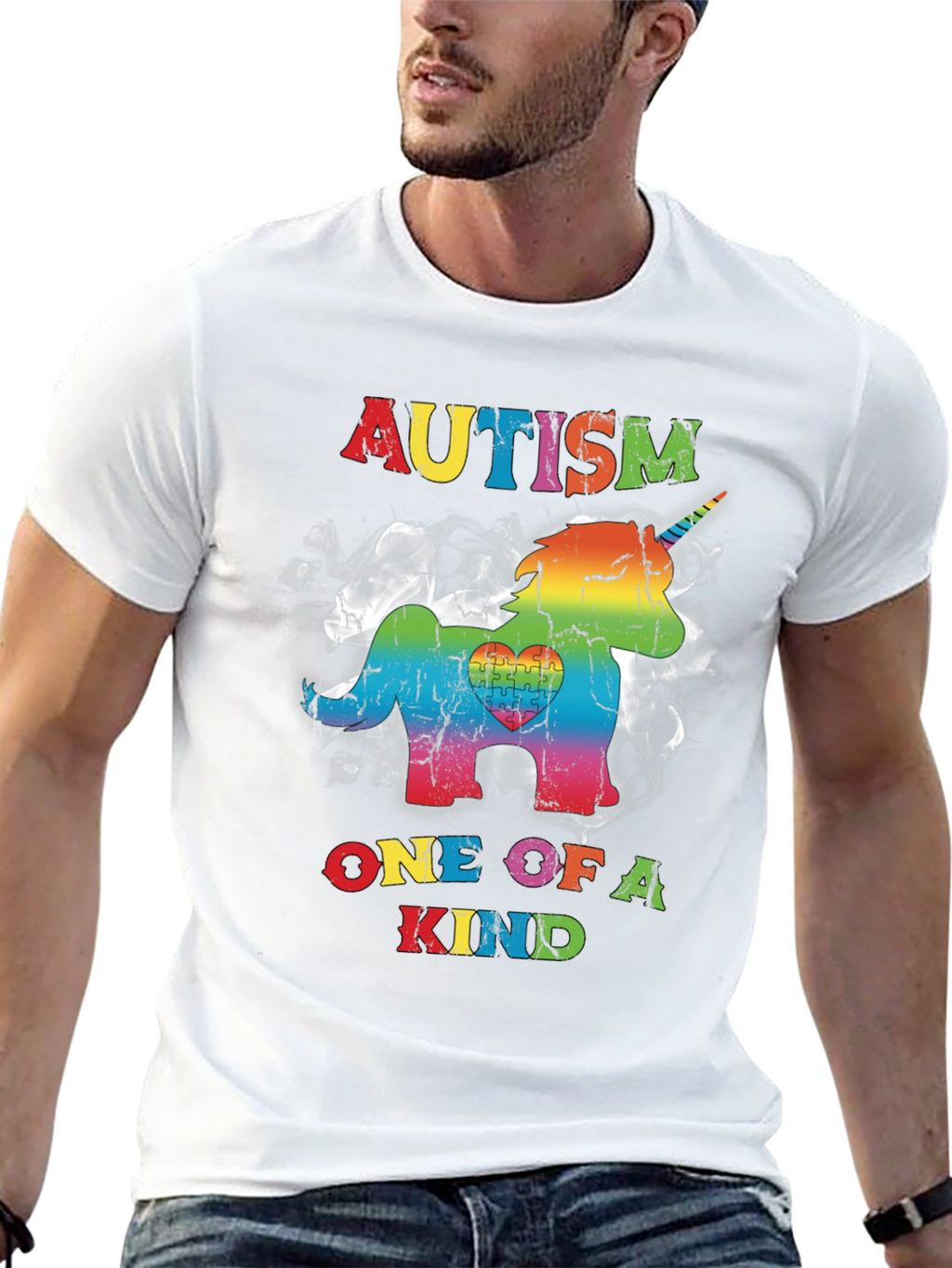 Camiseta Autism Unicornio Rainbow