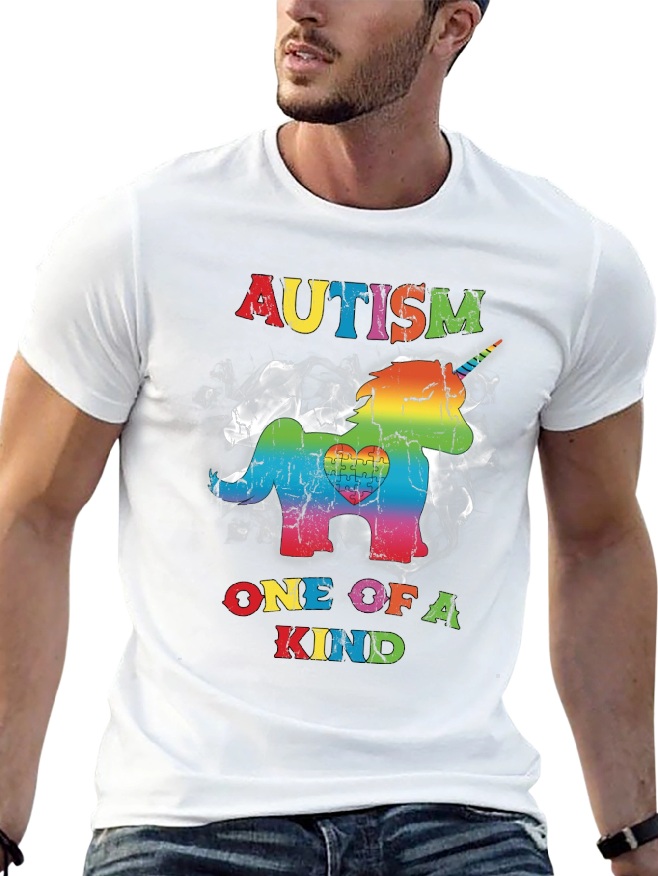 Camiseta Autism Unicornio Rainbow