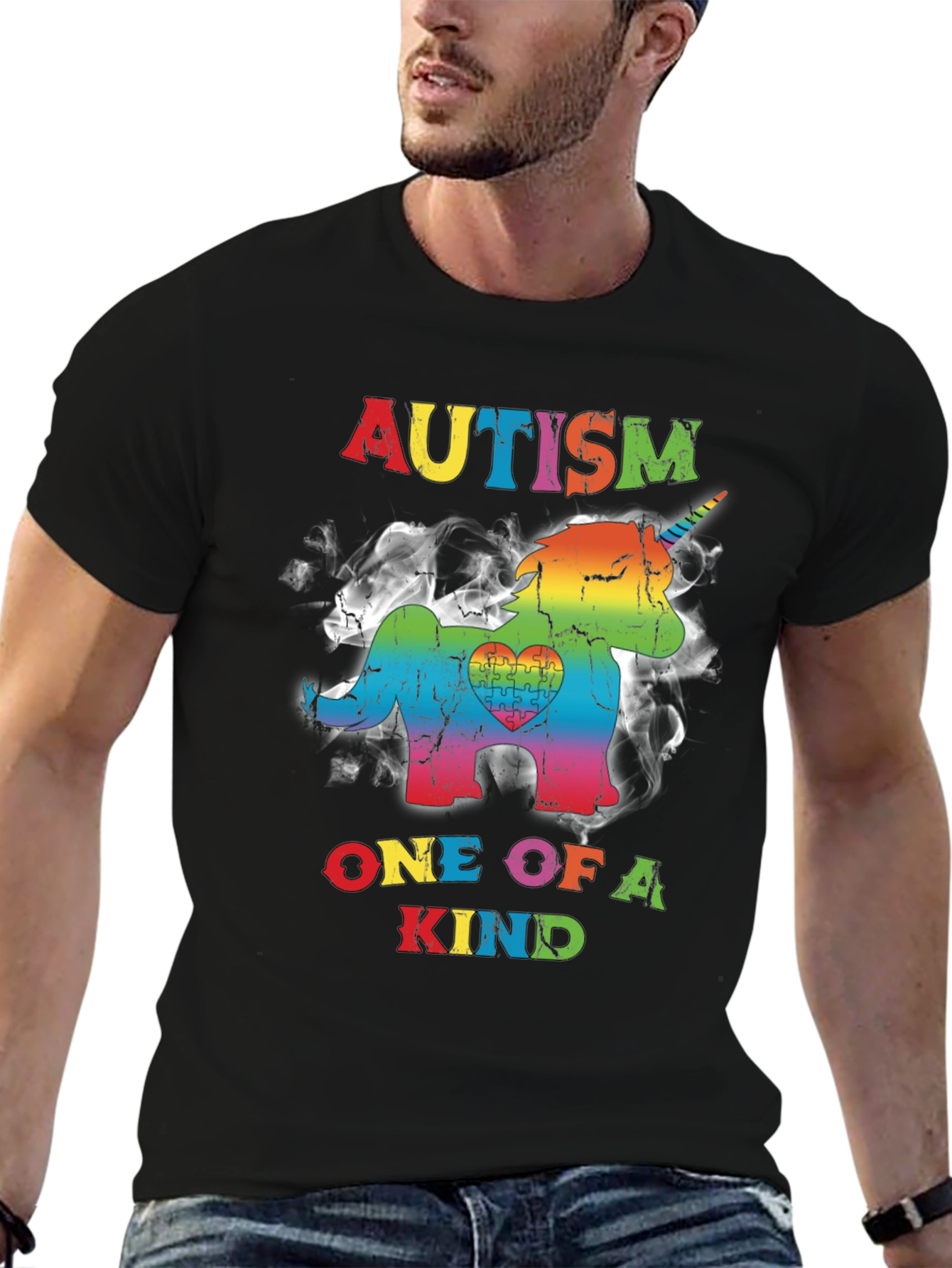 Camiseta Autism Unicornio Rainbow
