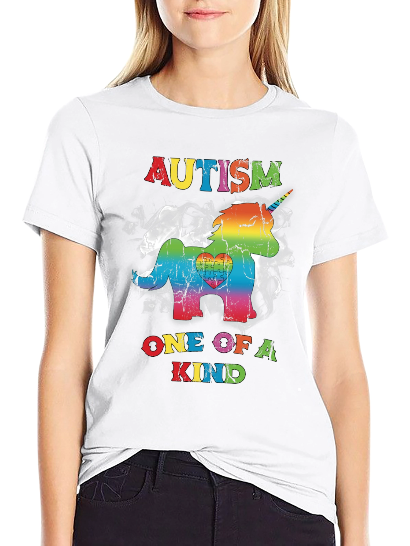 Camiseta Autism Unicornio Rainbow