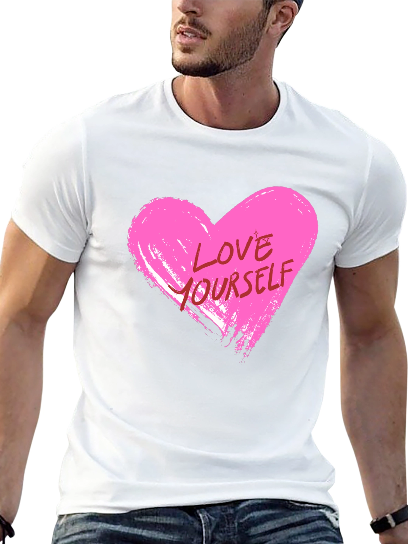 Camiseta Negra con Corazón Ámate a Ti Mismo