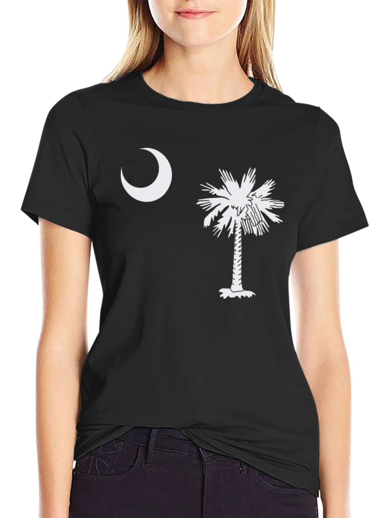 Camiseta Hombre: Luna y Palmera