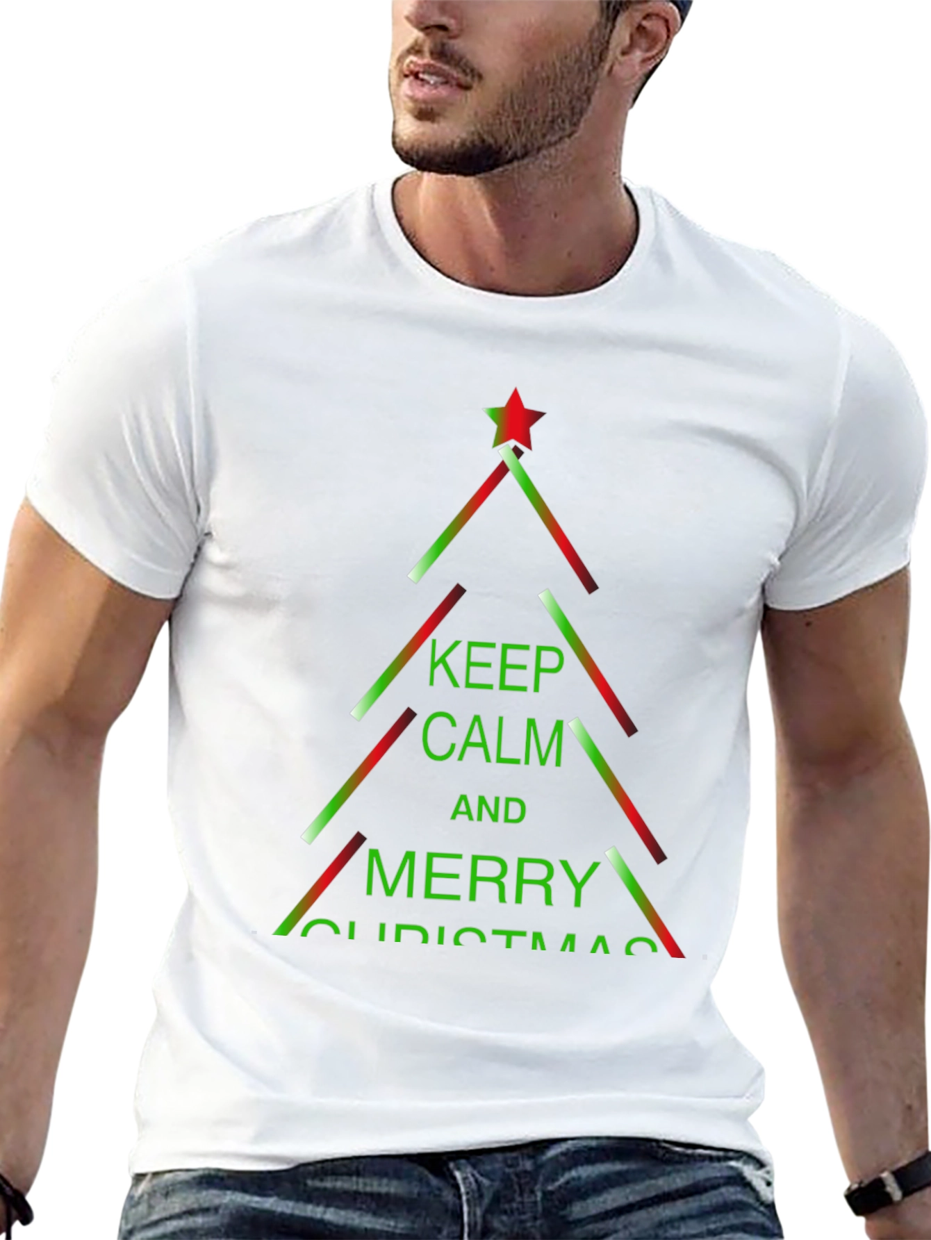 Camiseta Navideña Keep Calm and Merry Christmas
