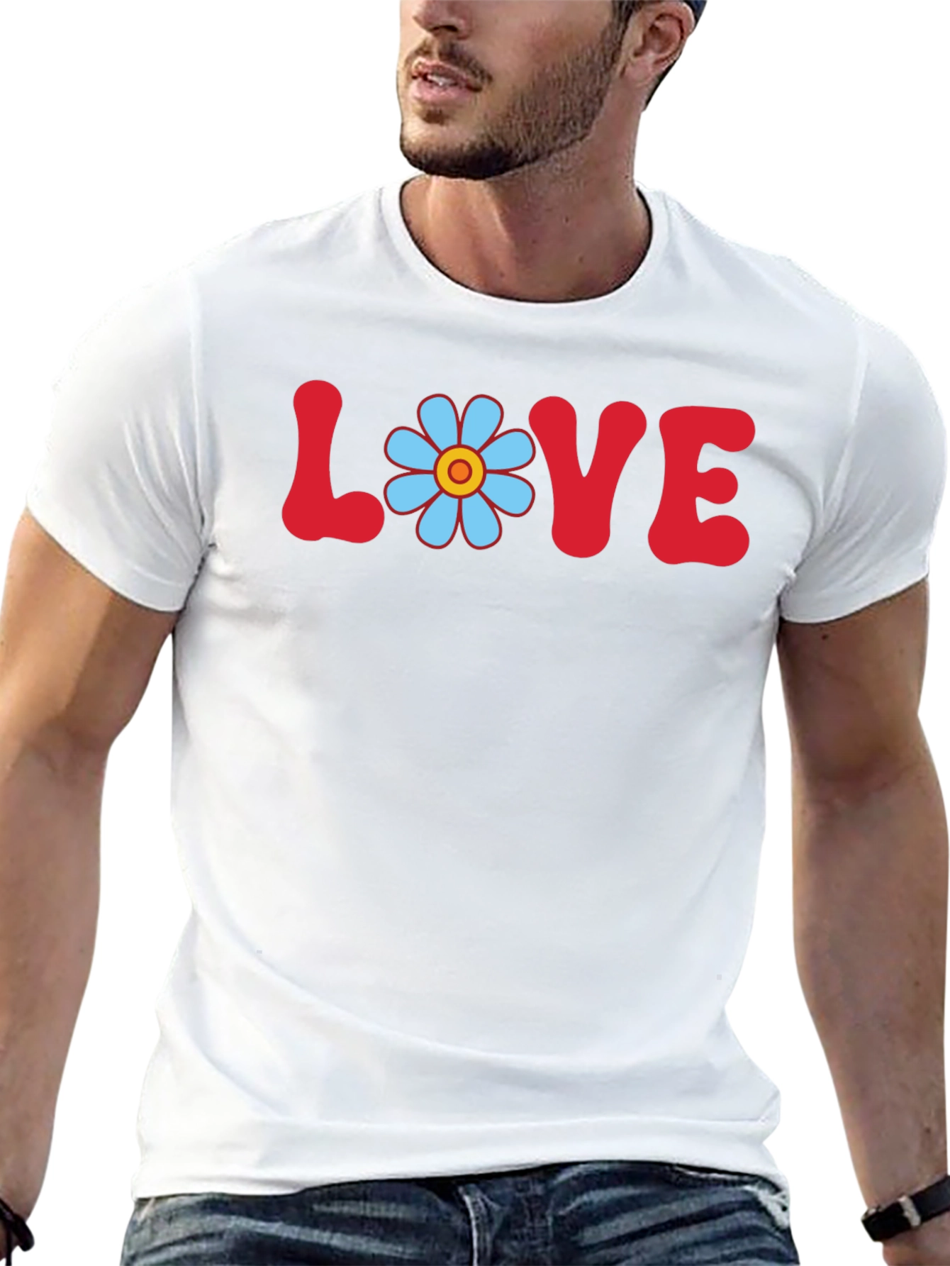 Camiseta Negra Amor Floral Vintage
