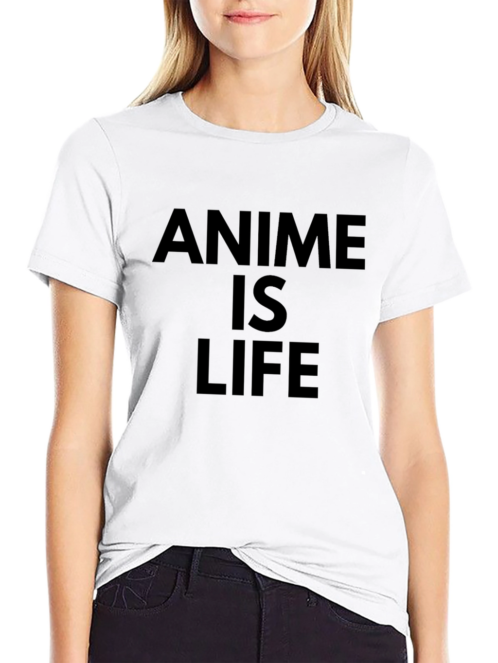 Camiseta Negra Anime is Life para Hombre