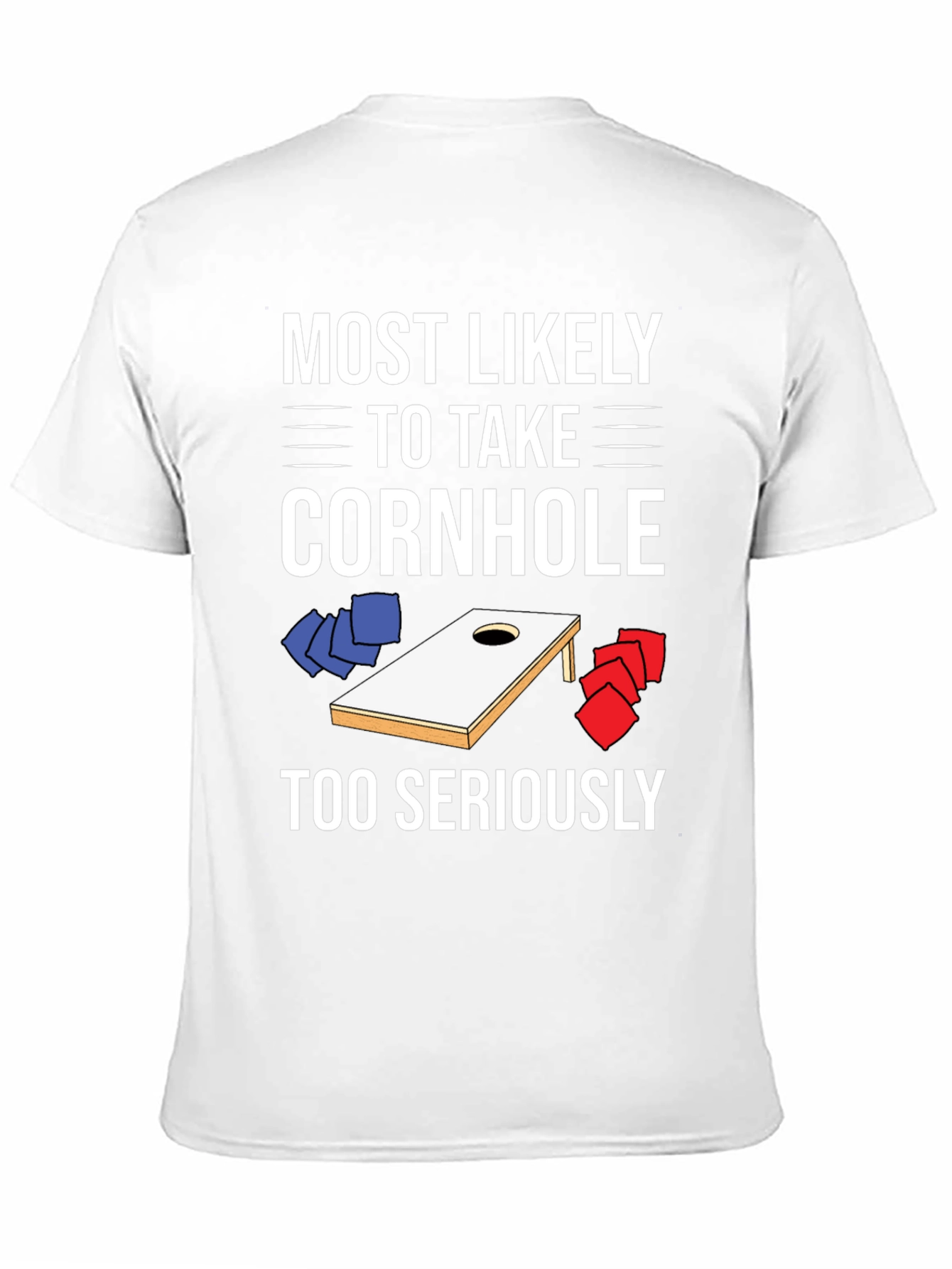 Camiseta Hombre Cornhole: Demasiado En Serio