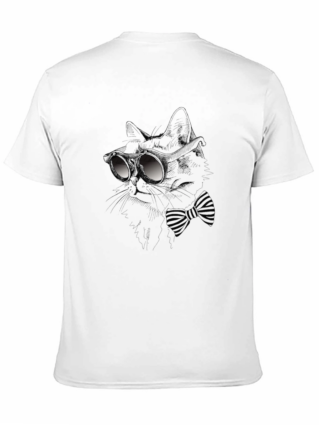 Camiseta Negra con Diseño de Gato Elegante