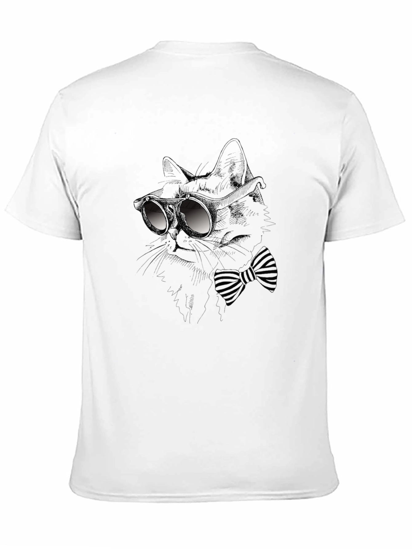 Camiseta Negra con Diseño de Gato Elegante