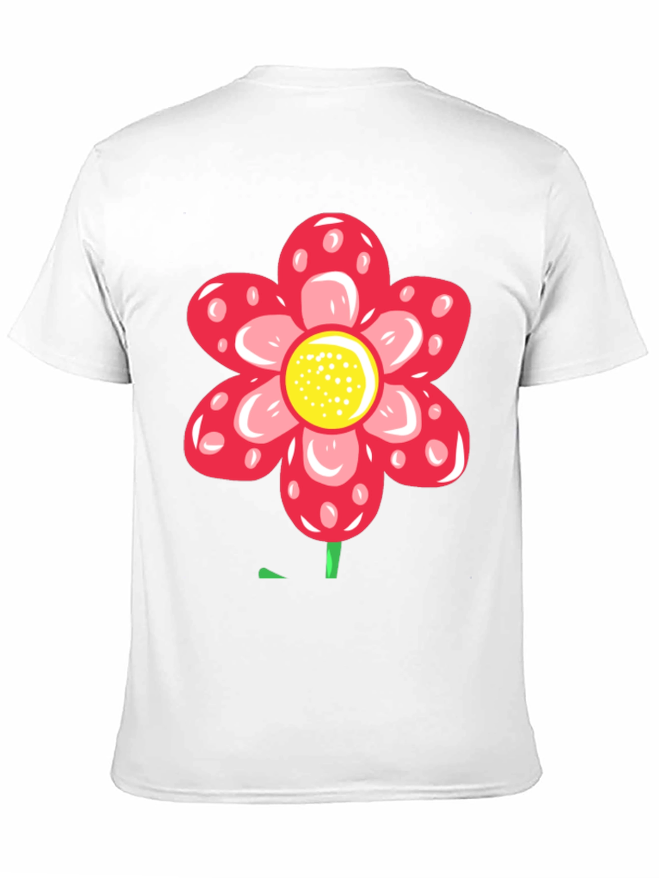 Camiseta Negra con Diseño de Flor Roja