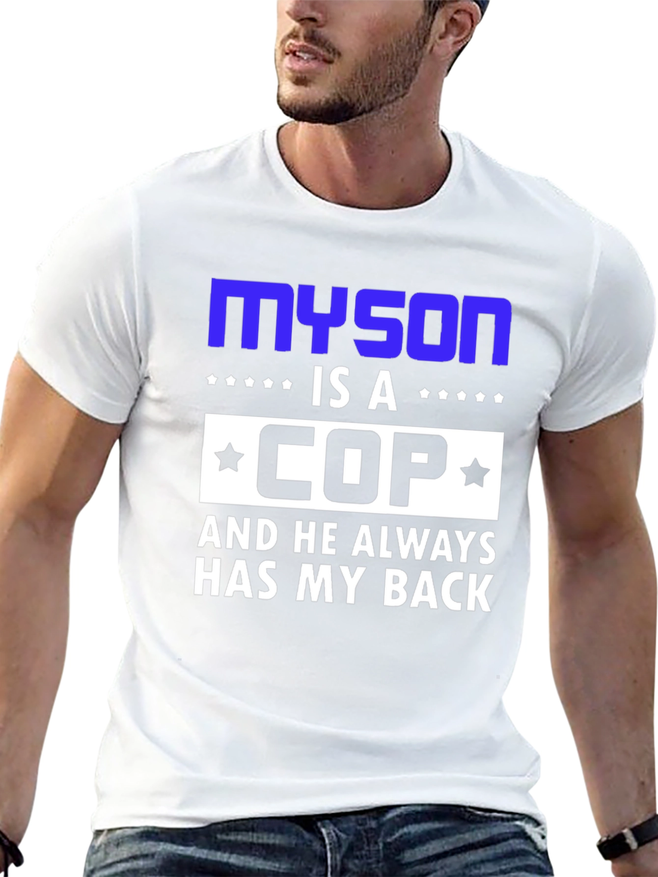 Camiseta Myson is a COP Negra para Hombre