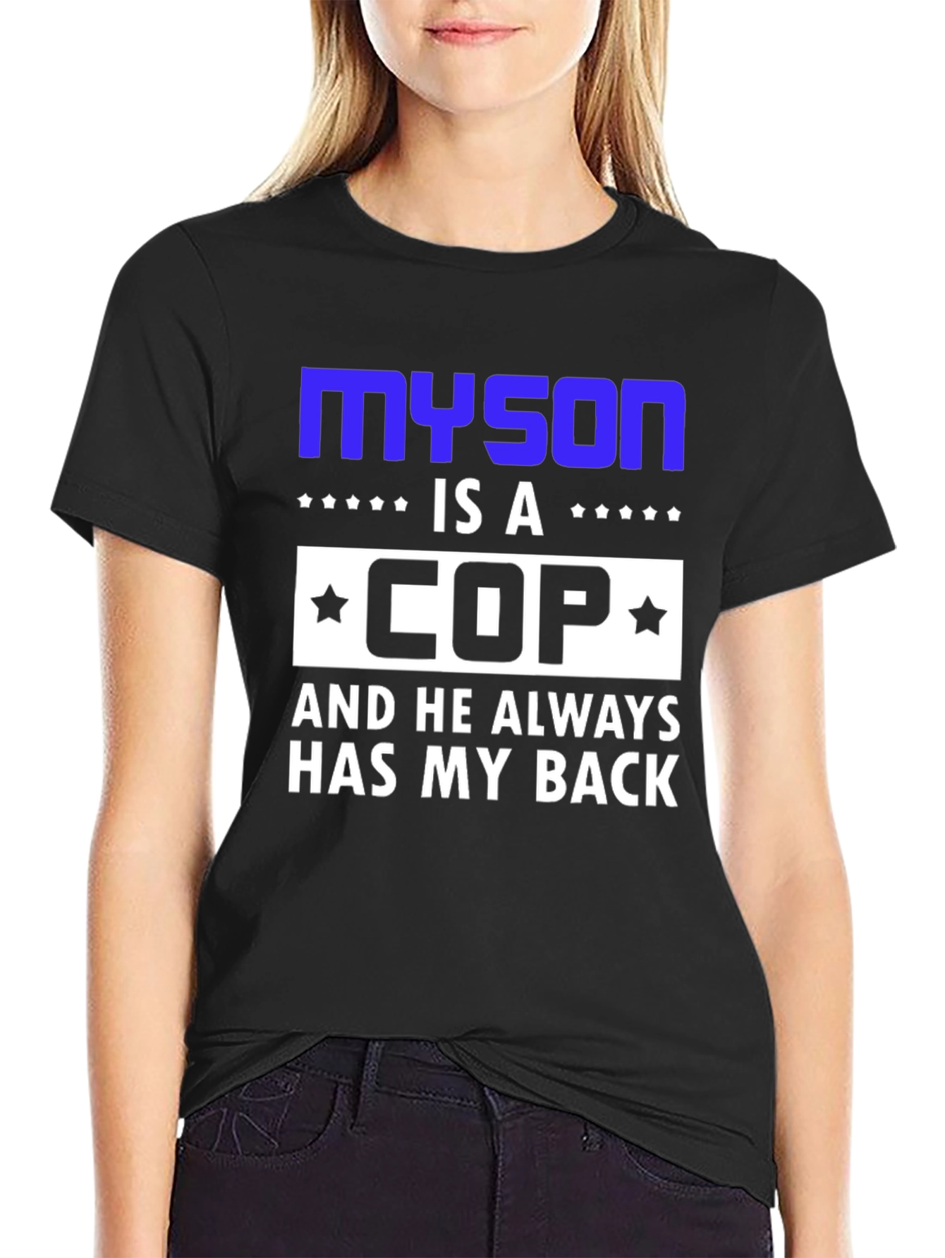 Camiseta Myson is a COP Negra para Hombre