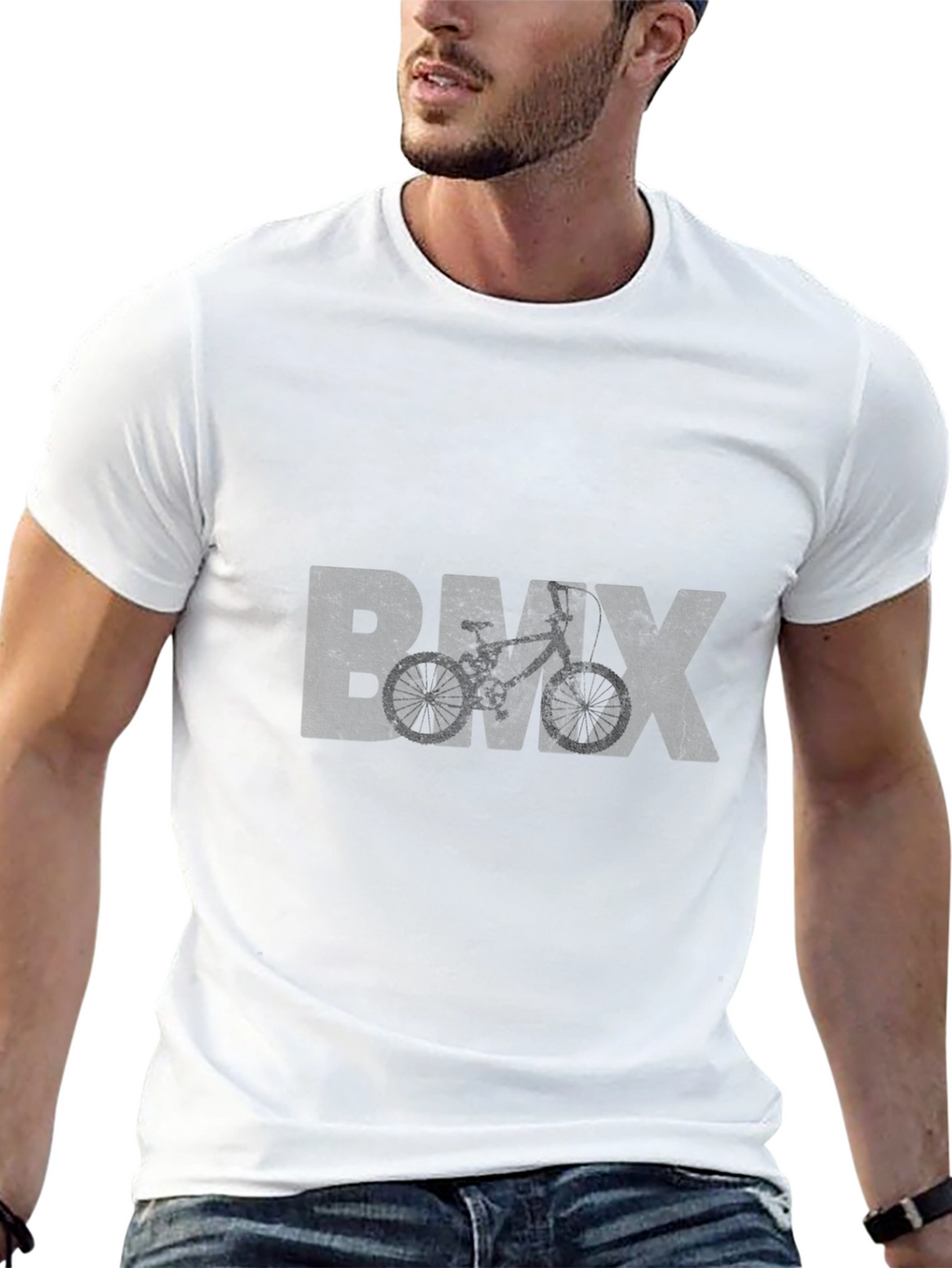 Camiseta Negra BMX Estilo Grunge para Hombre