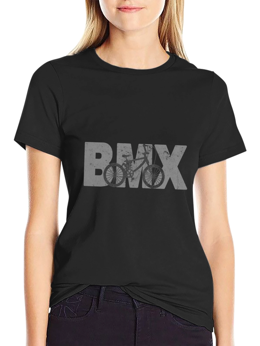 Camiseta Negra BMX Estilo Grunge para Hombre