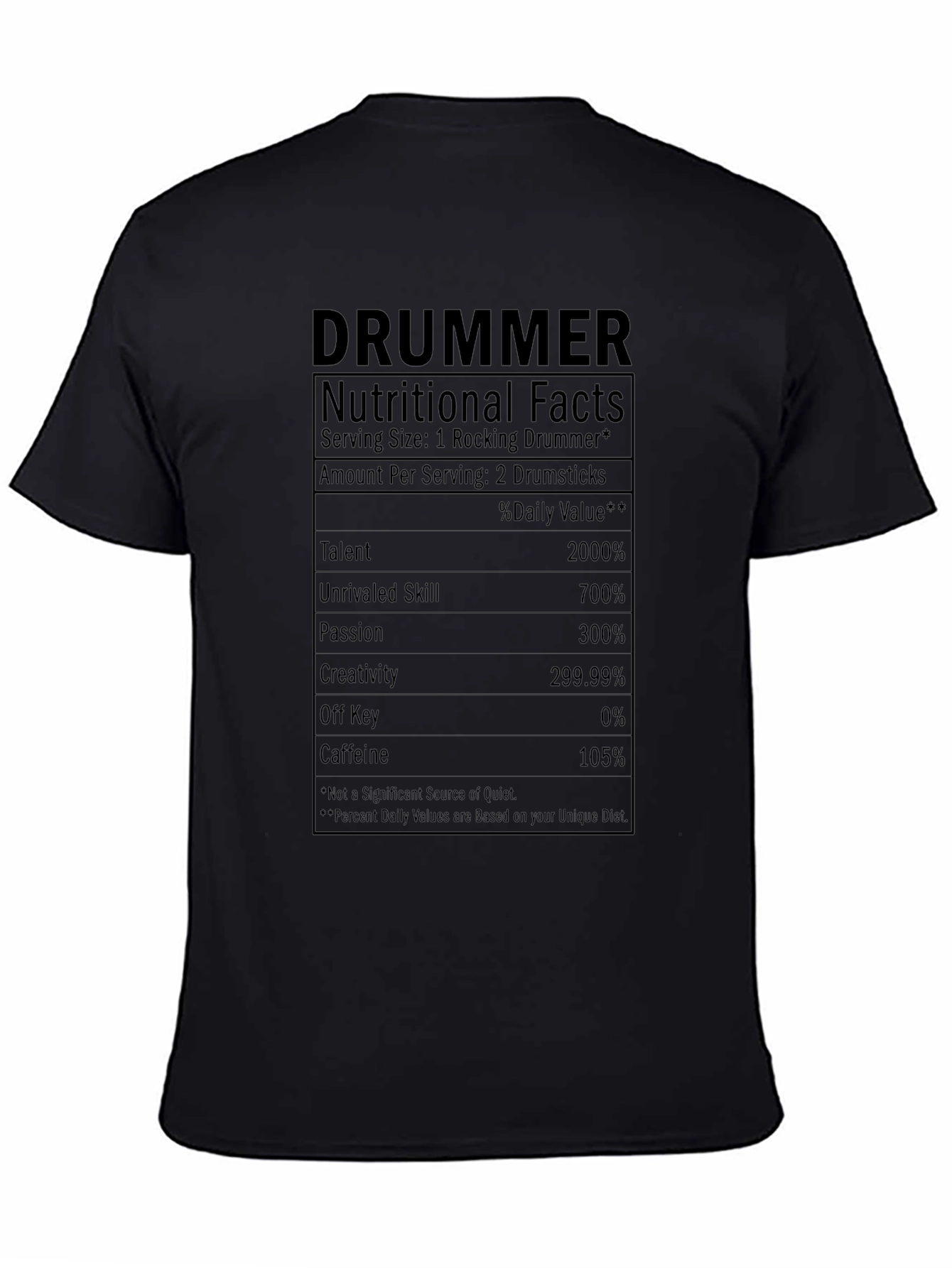 Camiseta Datos Nutricionales del Baterista
