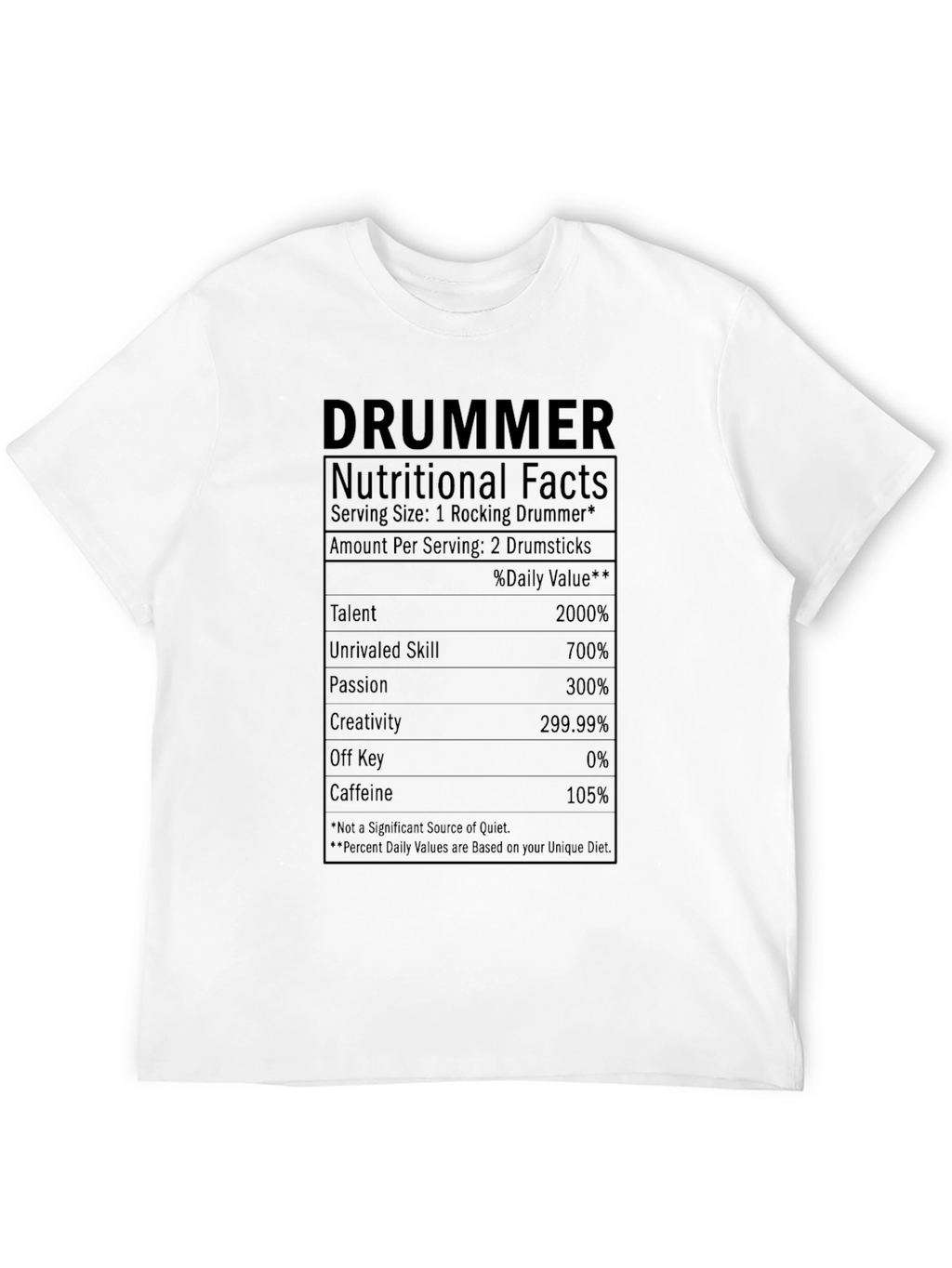 Camiseta Datos Nutricionales del Baterista