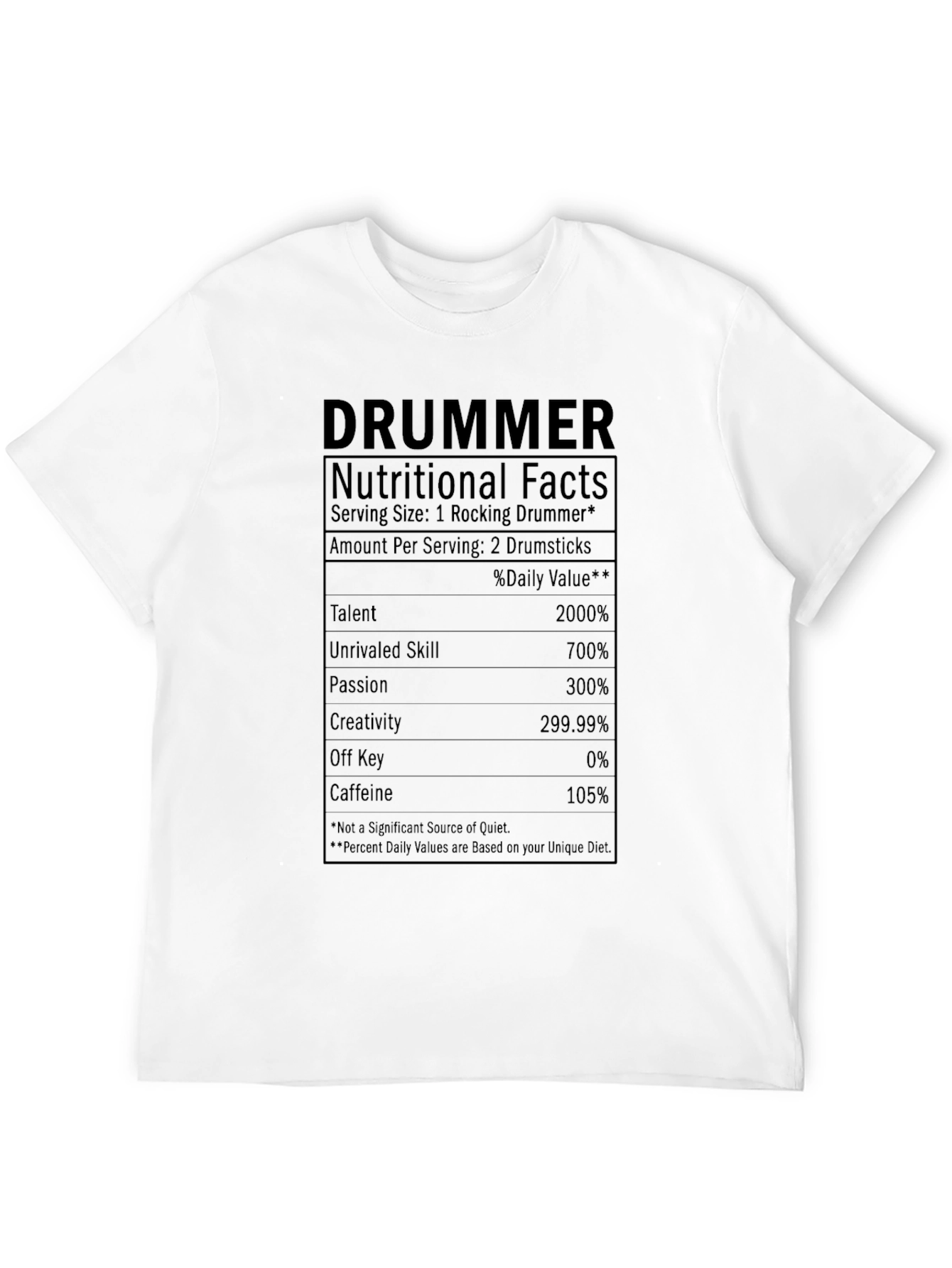 Camiseta Datos Nutricionales del Baterista
