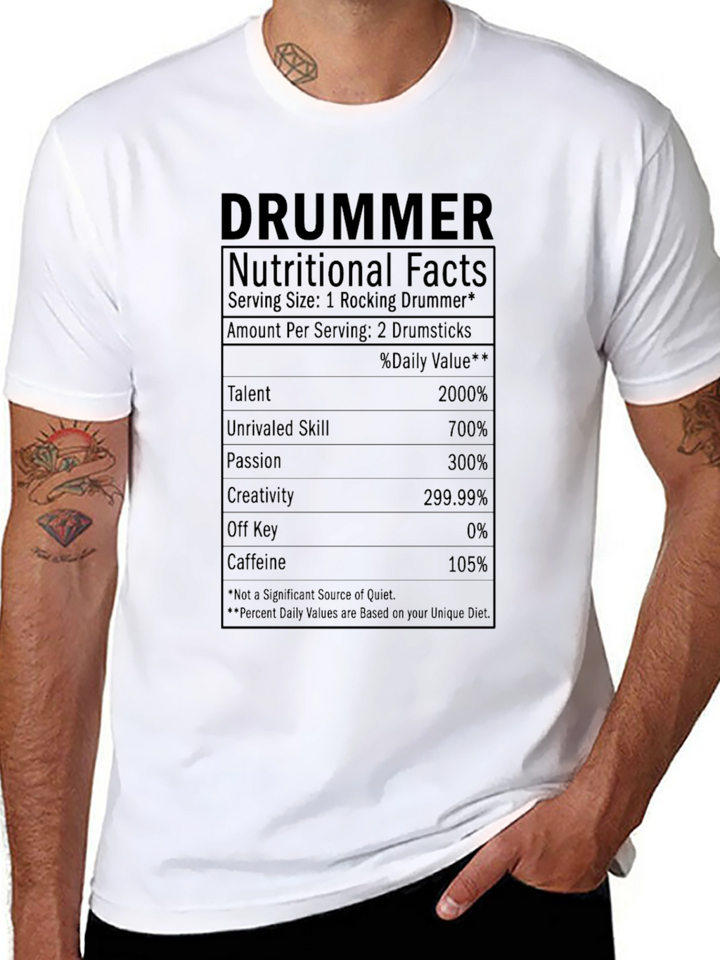 Camiseta Datos Nutricionales del Baterista