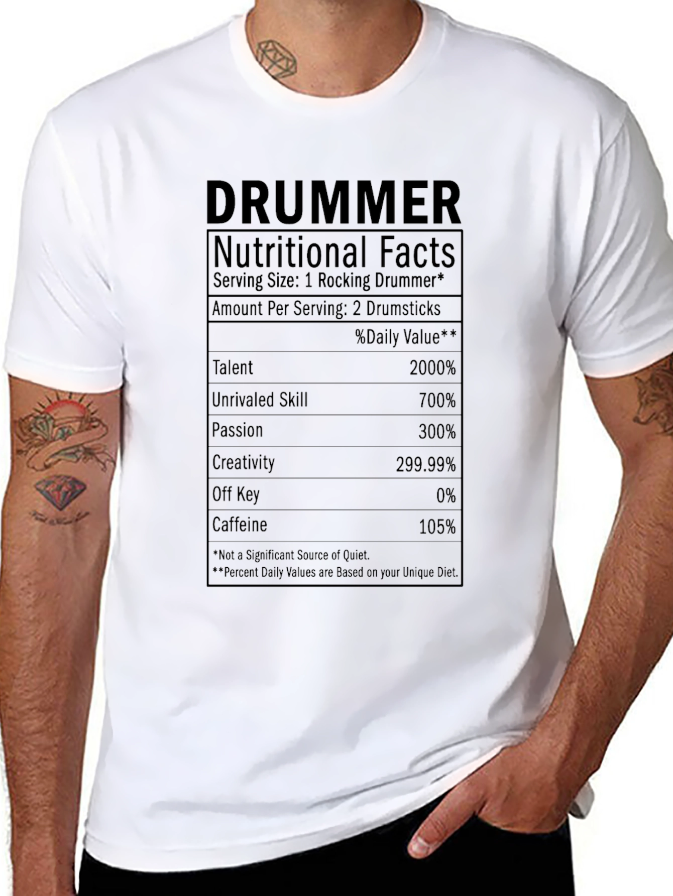 Camiseta Datos Nutricionales del Baterista