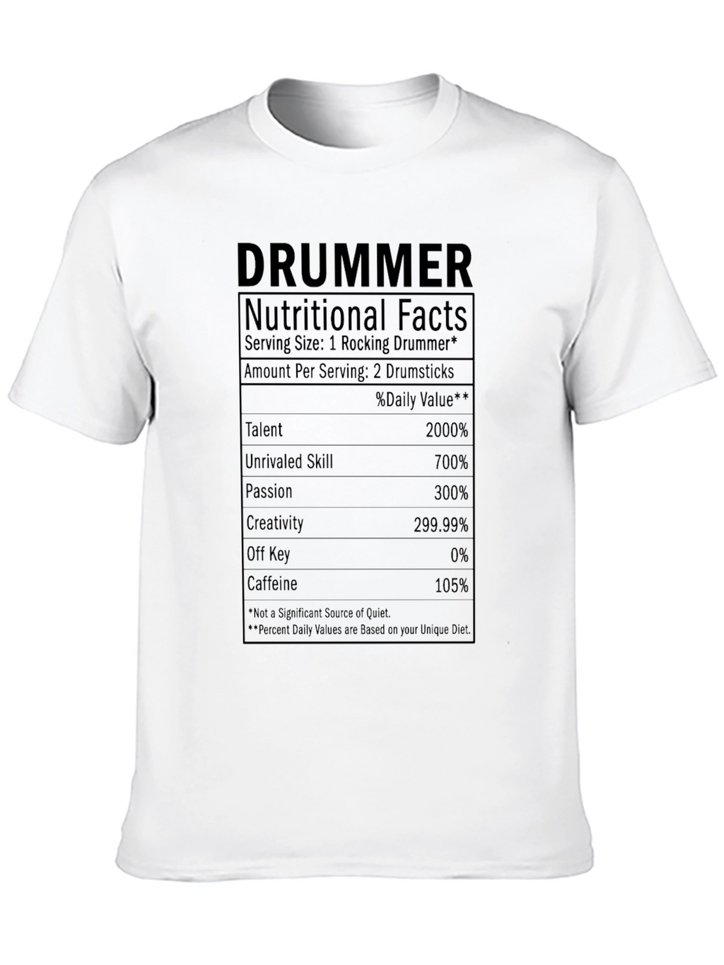 Camiseta Datos Nutricionales del Baterista
