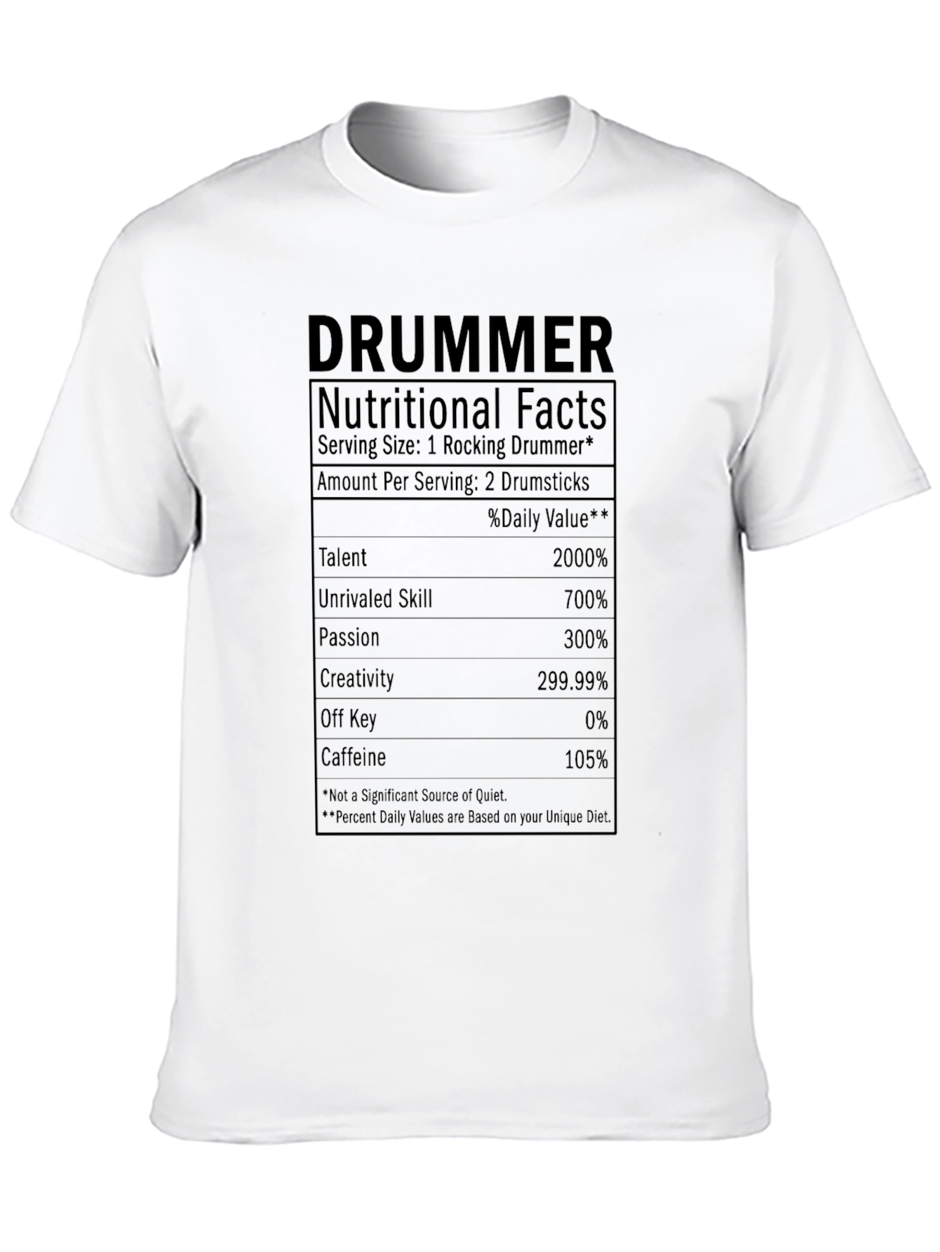 Camiseta Datos Nutricionales del Baterista