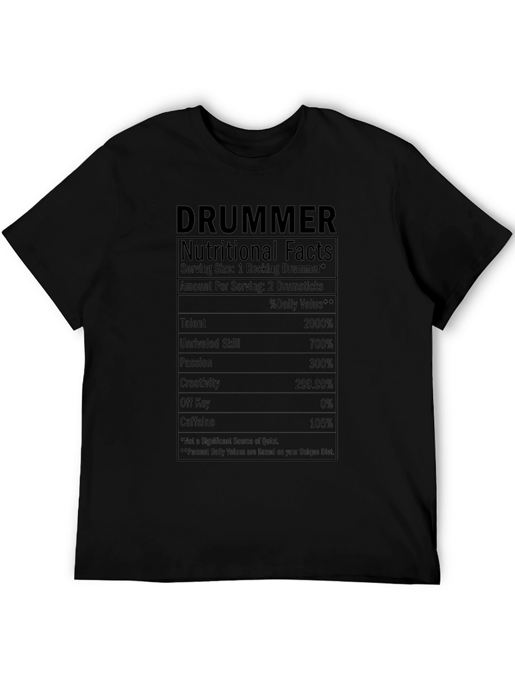 Camiseta Datos Nutricionales del Baterista