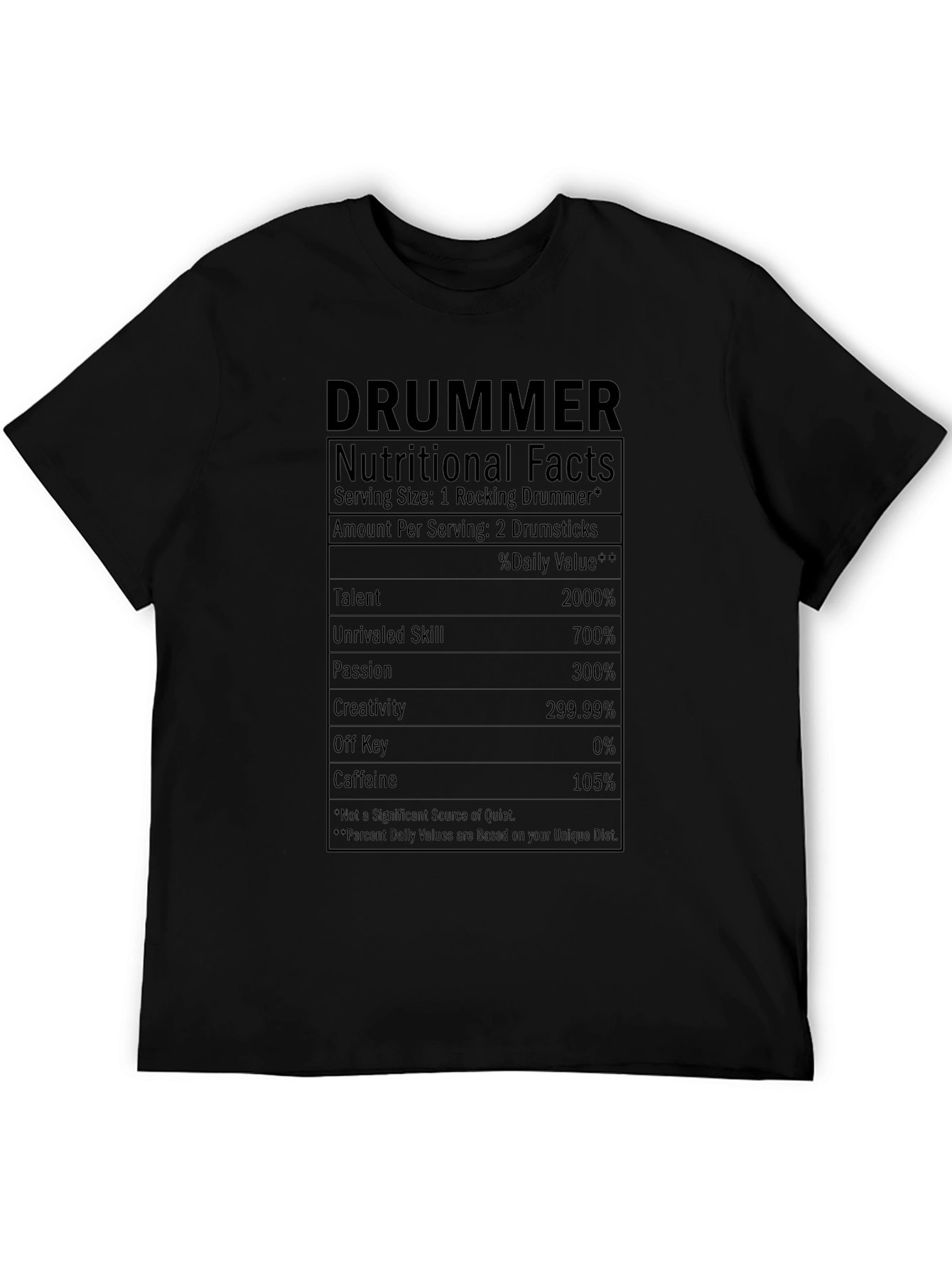 Camiseta Datos Nutricionales del Baterista