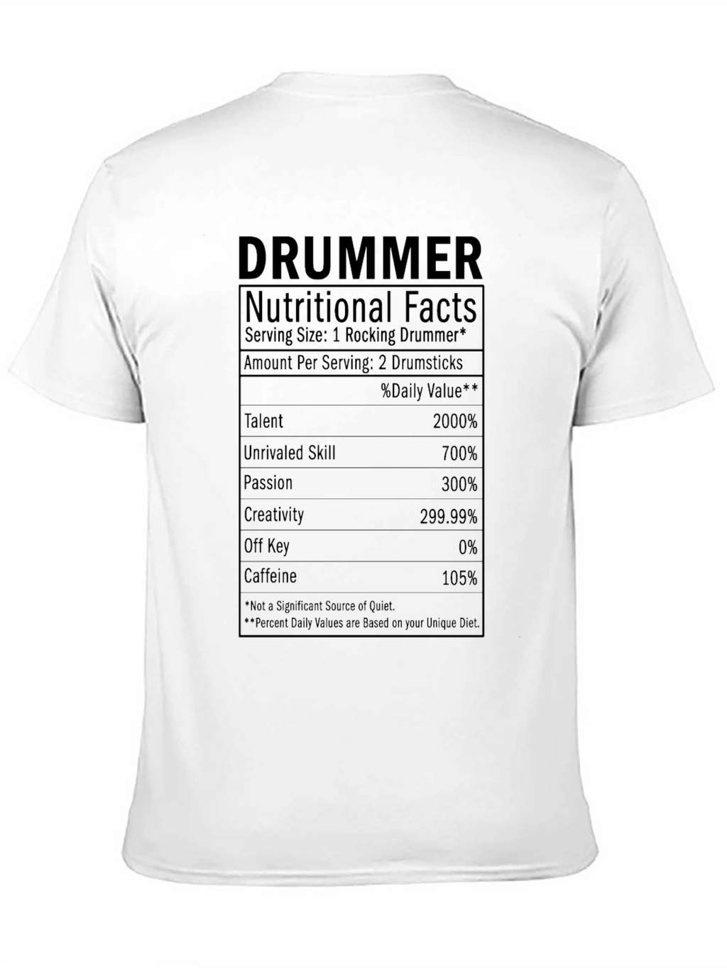 Camiseta Datos Nutricionales del Baterista