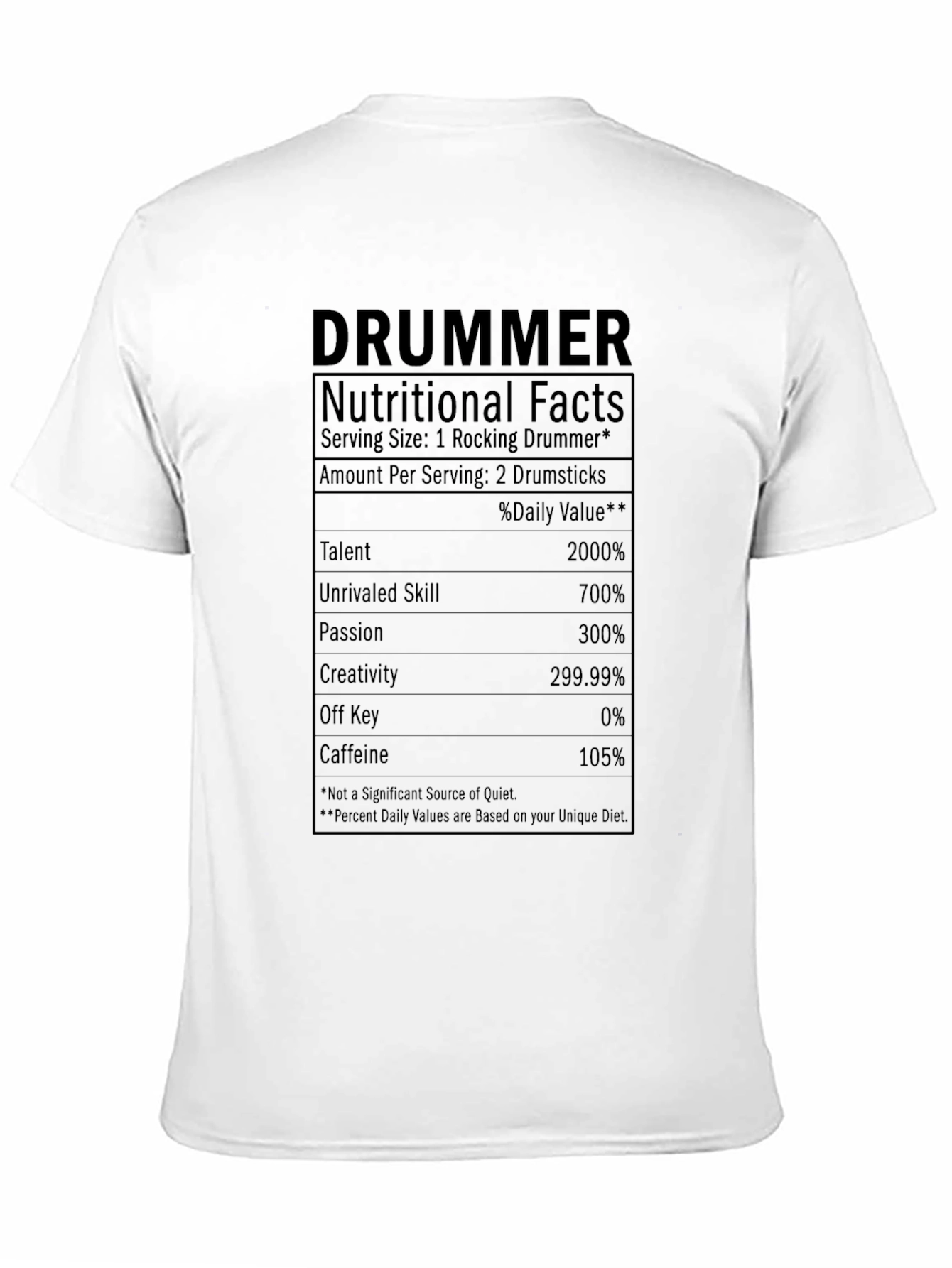 Camiseta Datos Nutricionales del Baterista