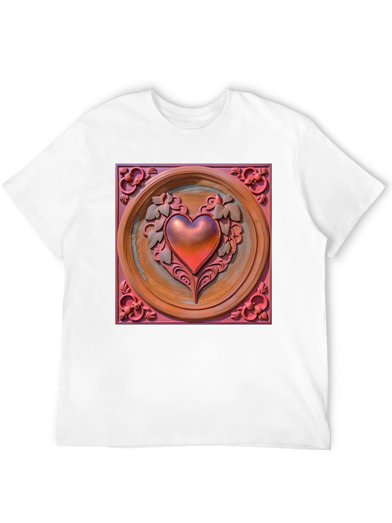 Camiseta Negra con Corazón Decorativo