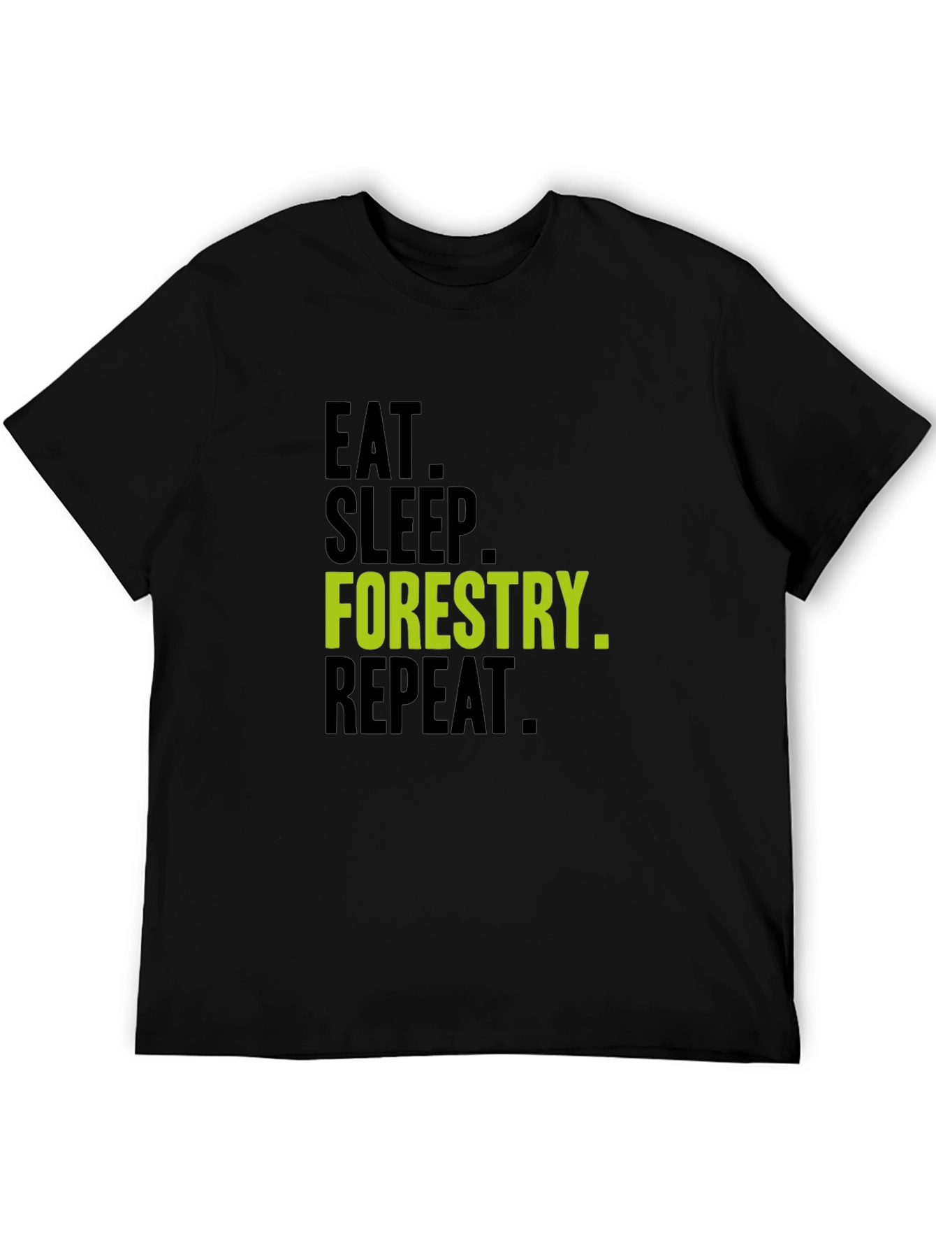 Camiseta Negra - Eat Sleep Forestry Repeat