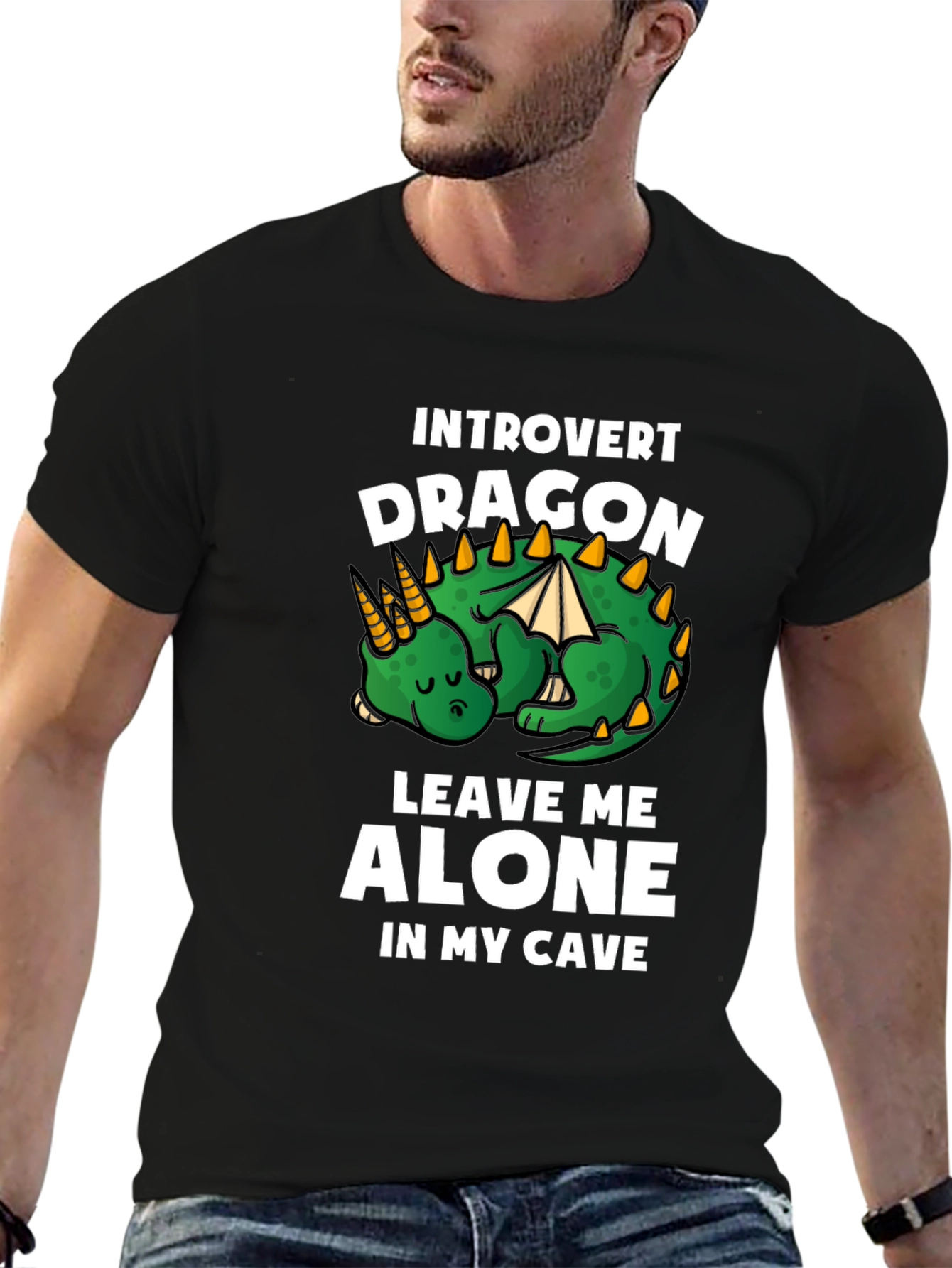 Camiseta Introvertido Dragón: Déjame En Mi Cueva