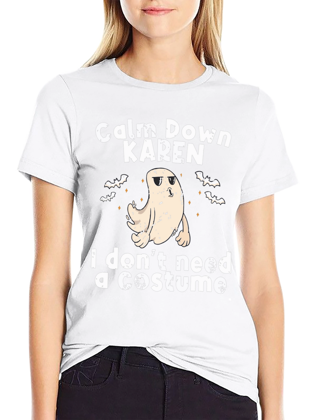 Camiseta Halloween Fantasma: ¡Calma Karen sin disfraz!