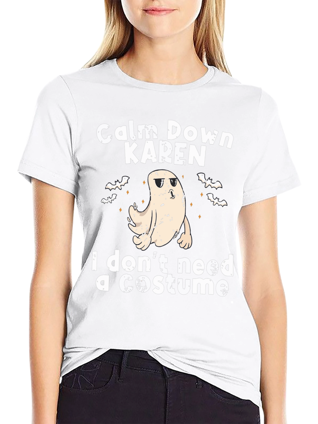 Camiseta Halloween Fantasma: ¡Calma Karen sin disfraz!