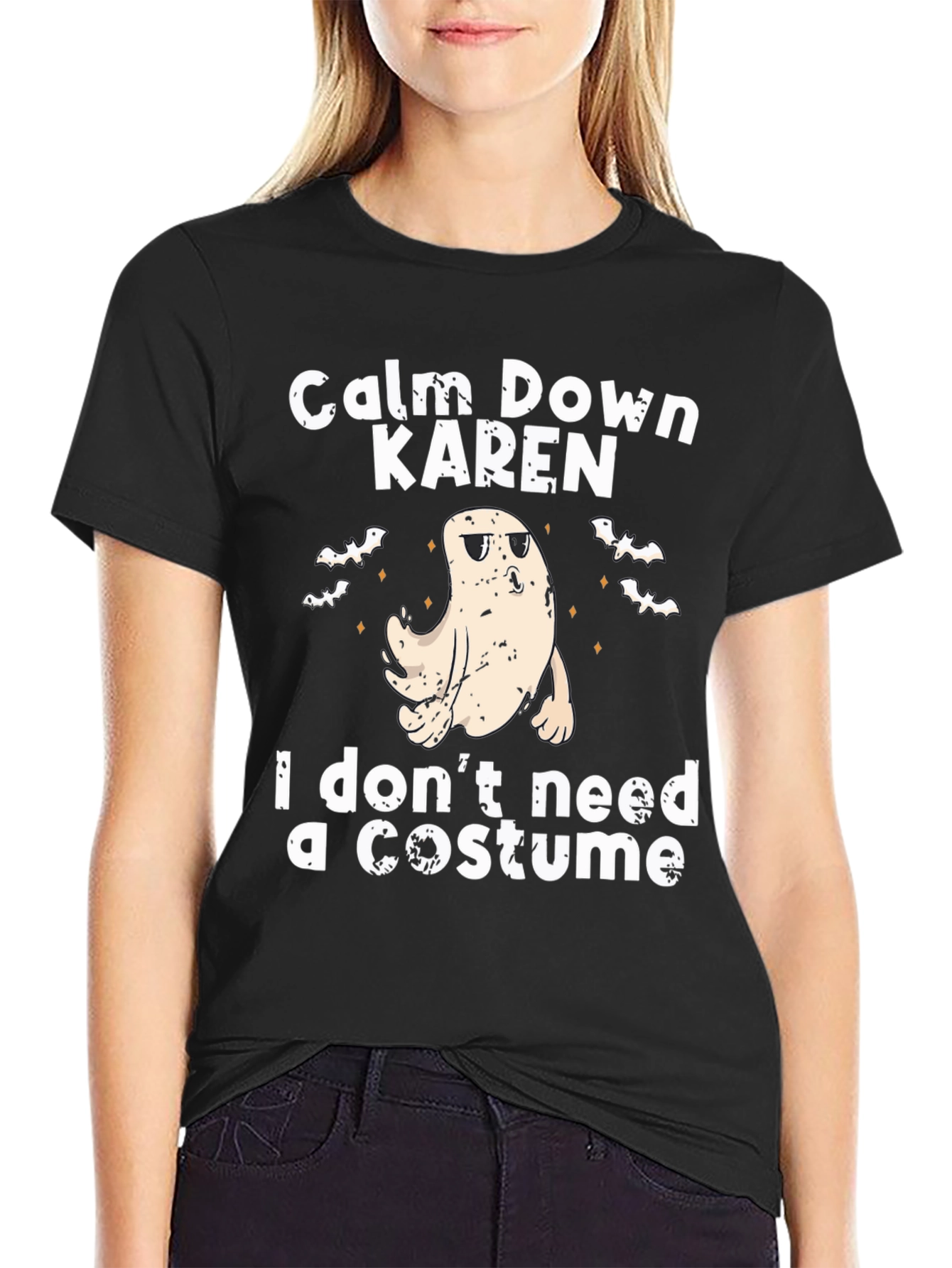 Camiseta Halloween Fantasma: ¡Calma Karen sin disfraz!
