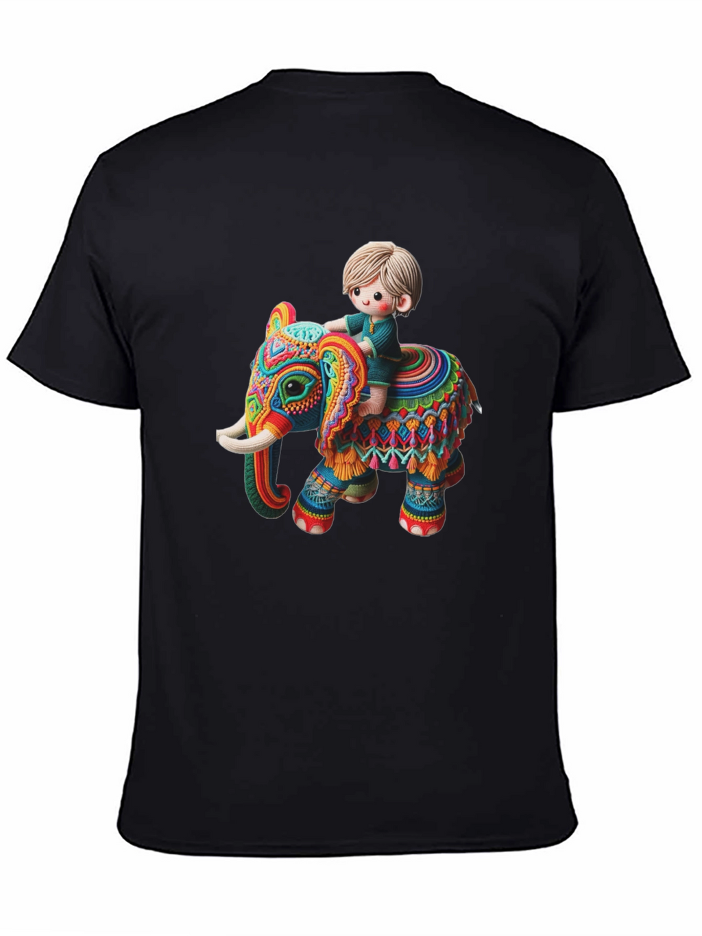 Camiseta Negra con Diseño de Elefante Infantil