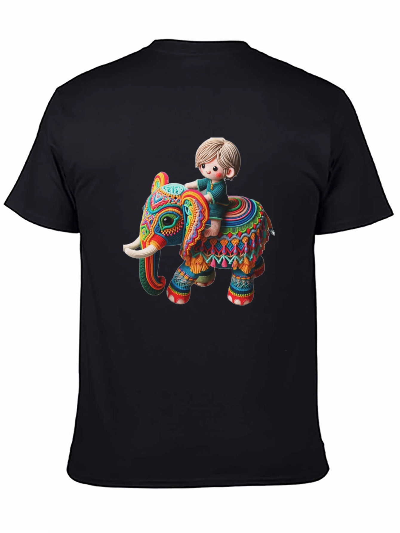 Camiseta Negra con Diseño de Elefante Infantil