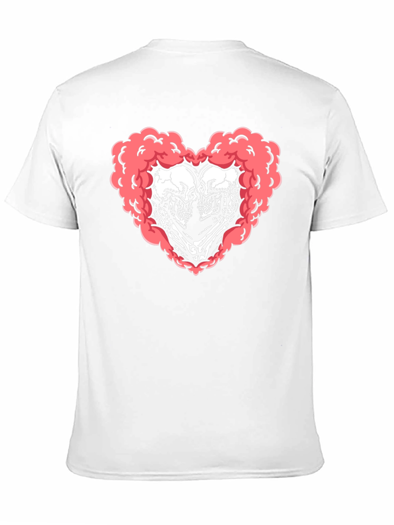 Camiseta Negra con Diseño de Corazón de Calaveras