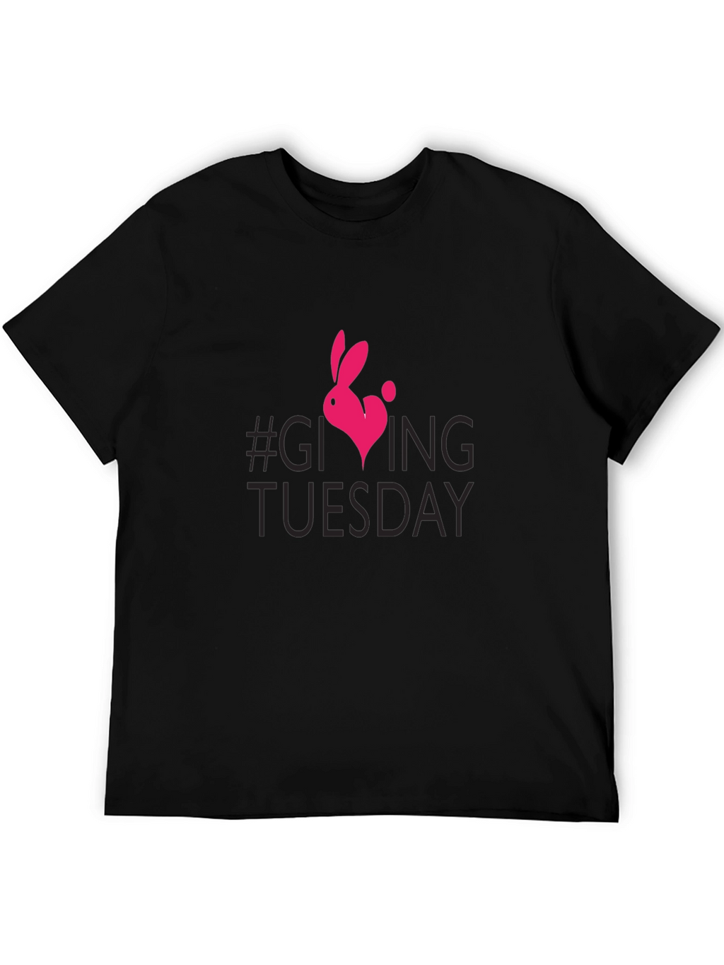 Camiseta Negra #GivingTuesday con Conejo Corazón