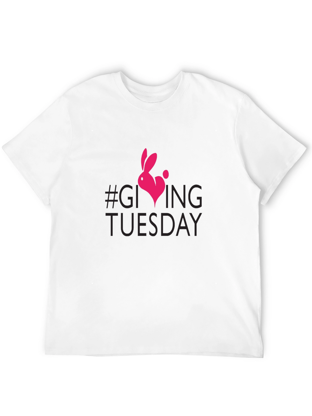 Camiseta Negra #GivingTuesday con Conejo Corazón