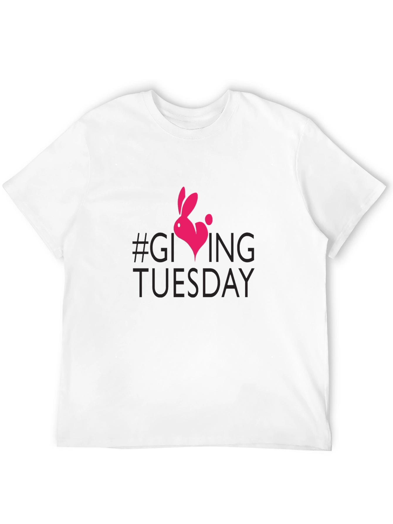 Camiseta Negra #GivingTuesday con Conejo Corazón