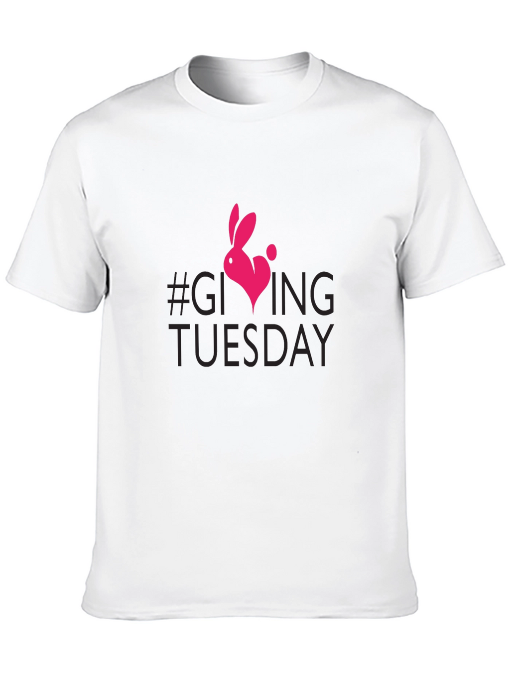 Camiseta Negra #GivingTuesday con Conejo Corazón