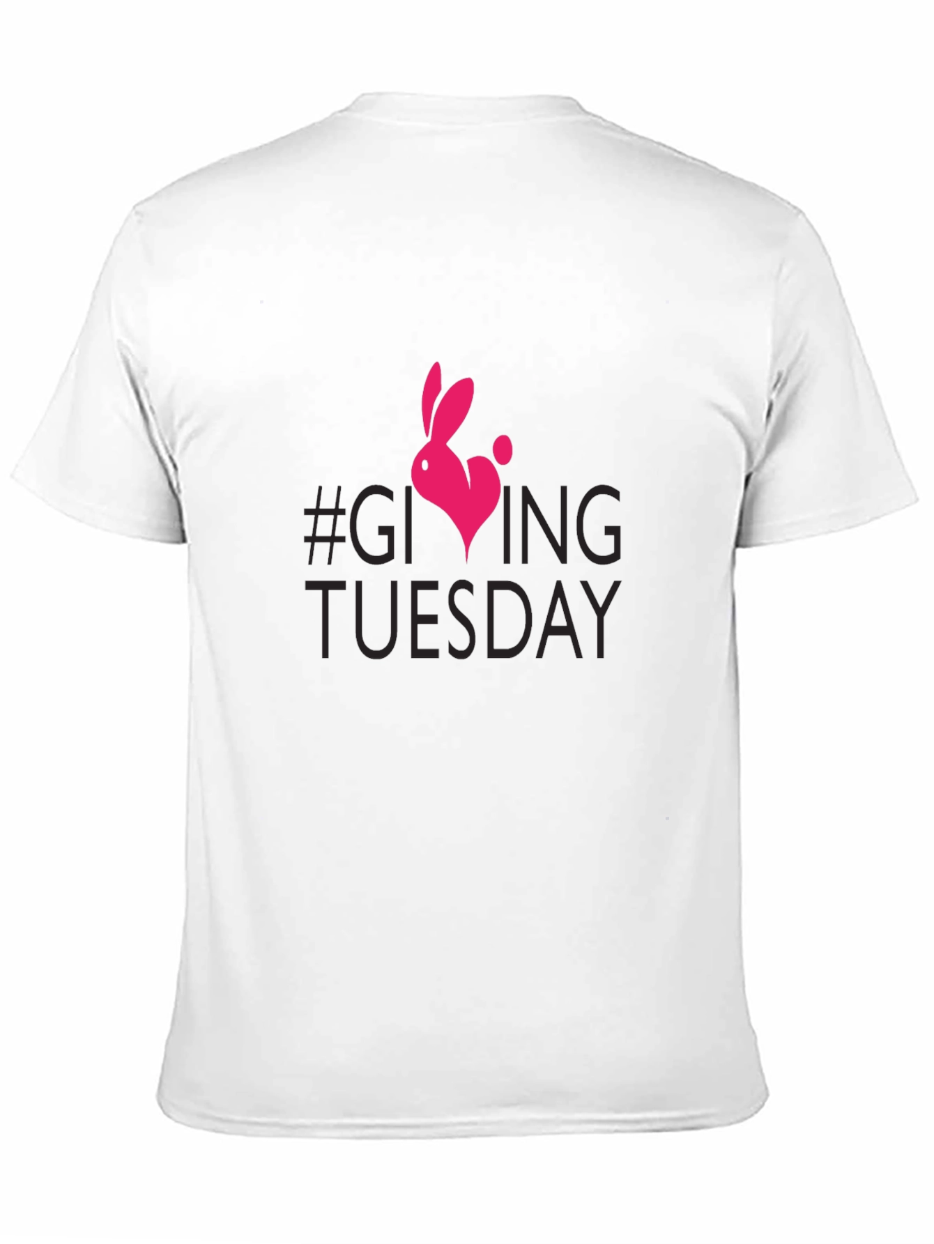 Camiseta Negra #GivingTuesday con Conejo Corazón