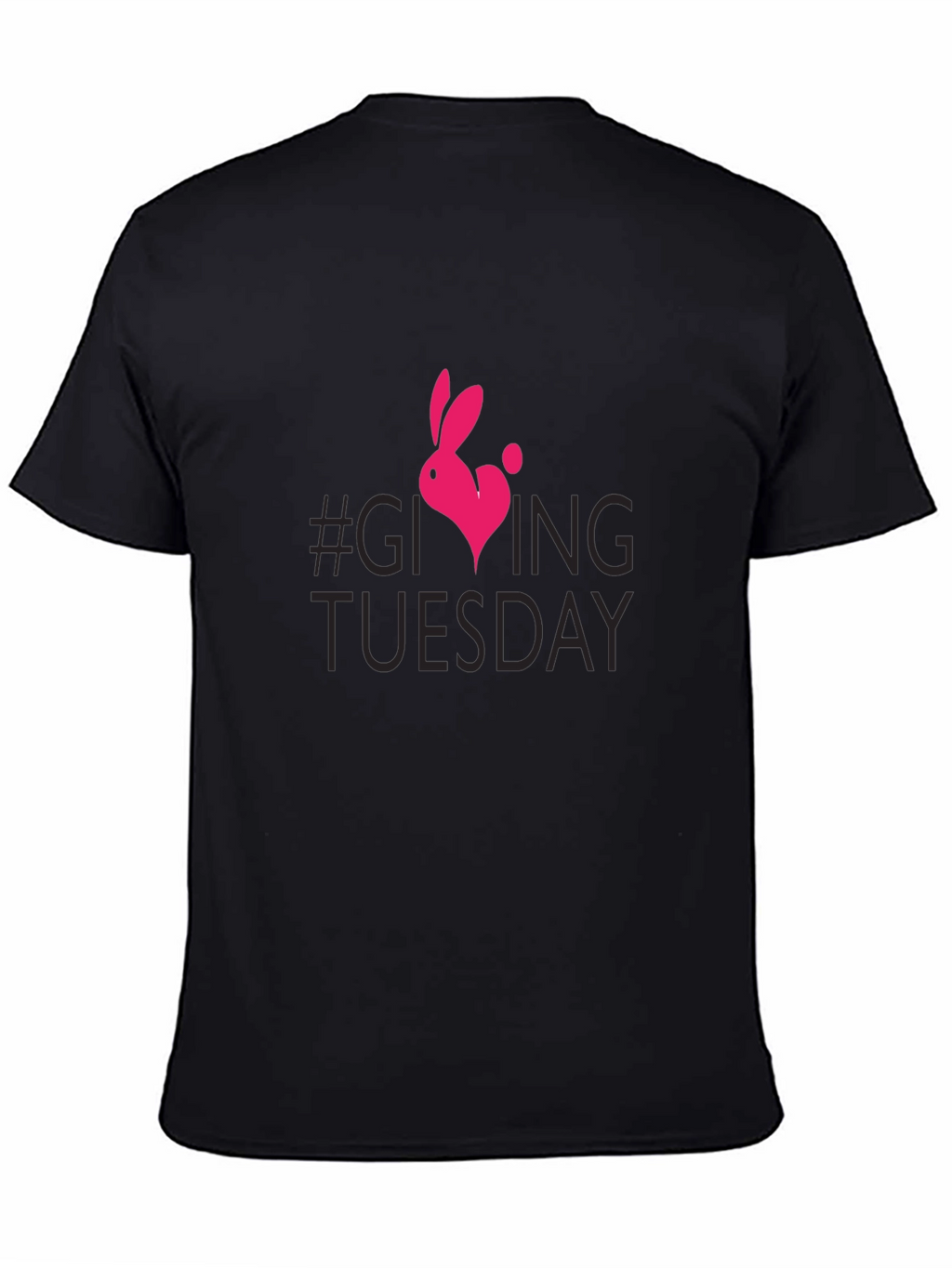 Camiseta Negra #GivingTuesday con Conejo Corazón